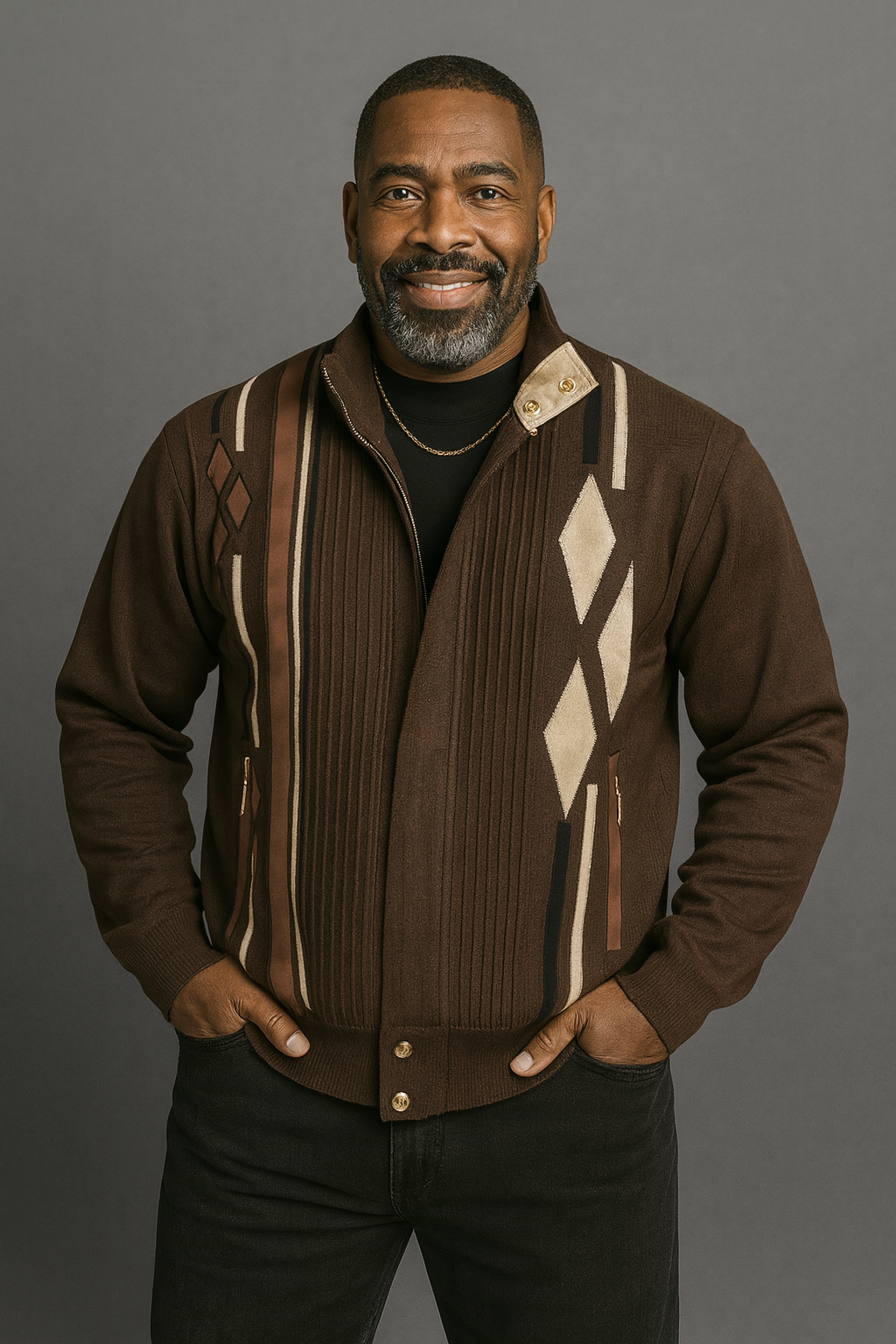 Silversilk Sweater Jacket (Brown) 11009