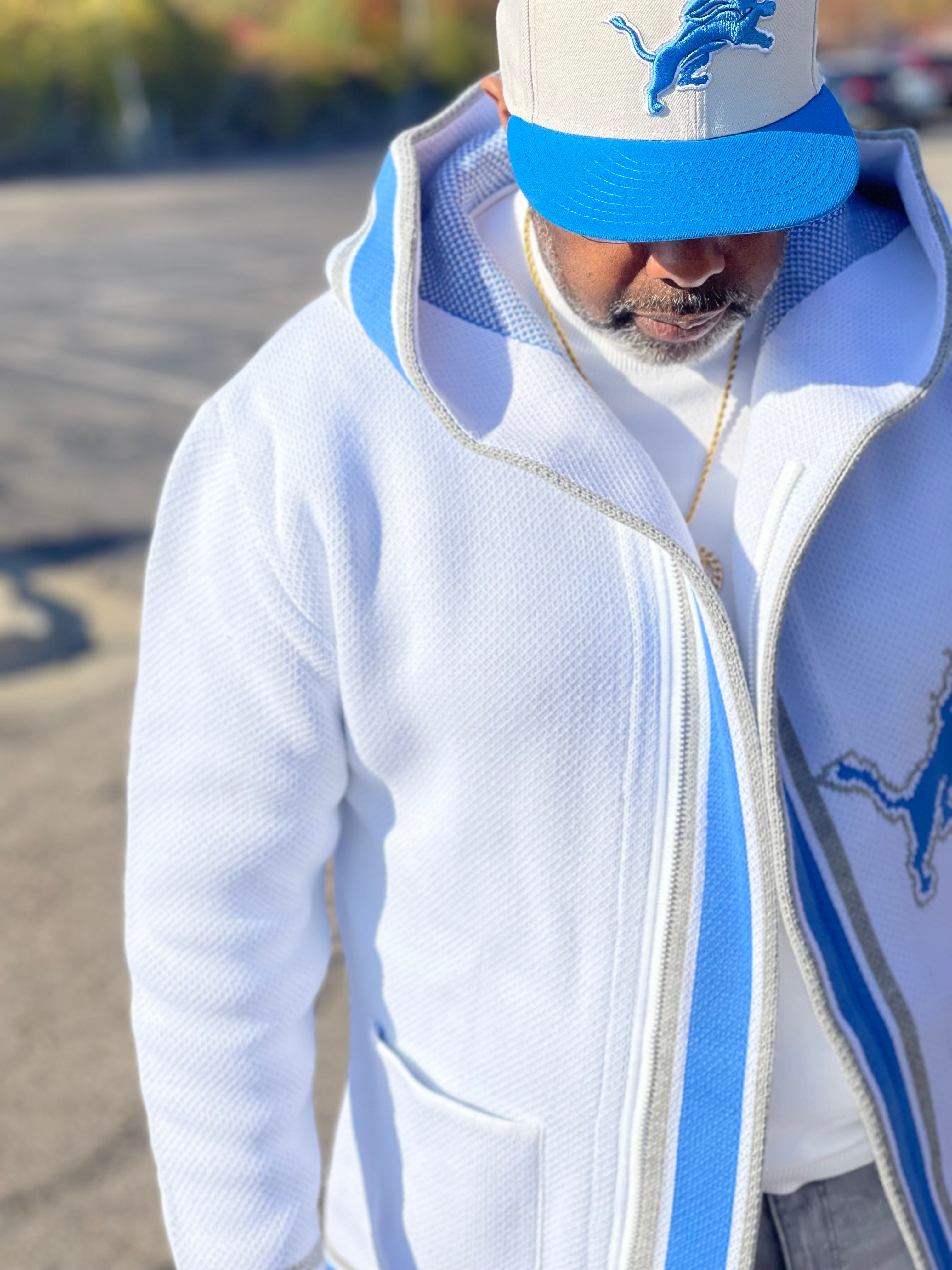 OIM "Detroit" 3/4 Length Sweater Jacket (White)