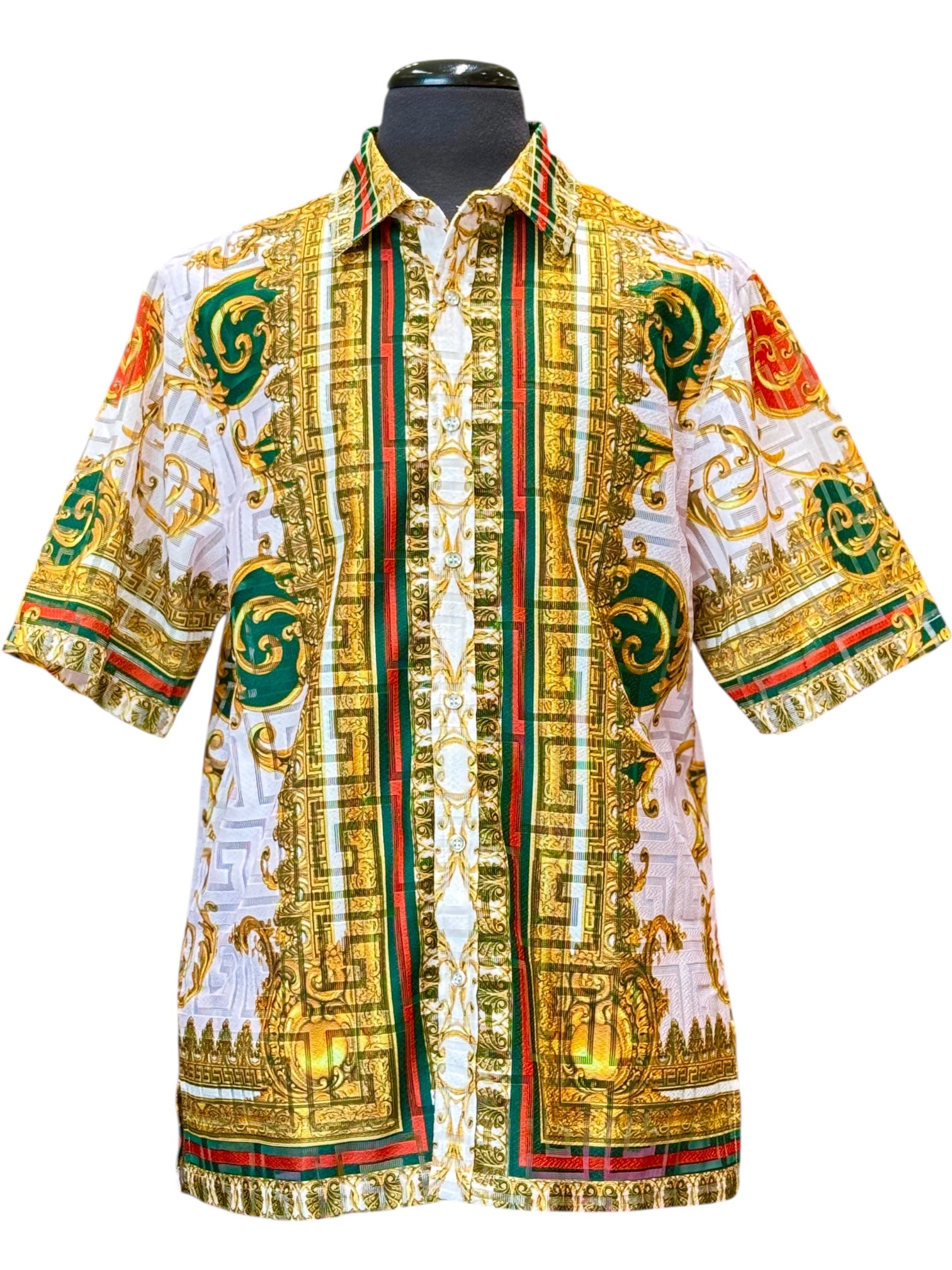 Prestige Lace Printed Shirt (White-1) 300