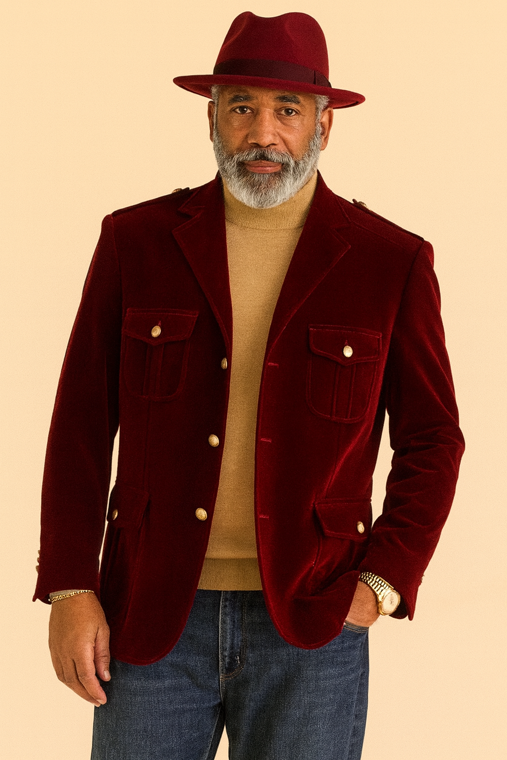 Inserch Military Blazer 569 (Burgundy)