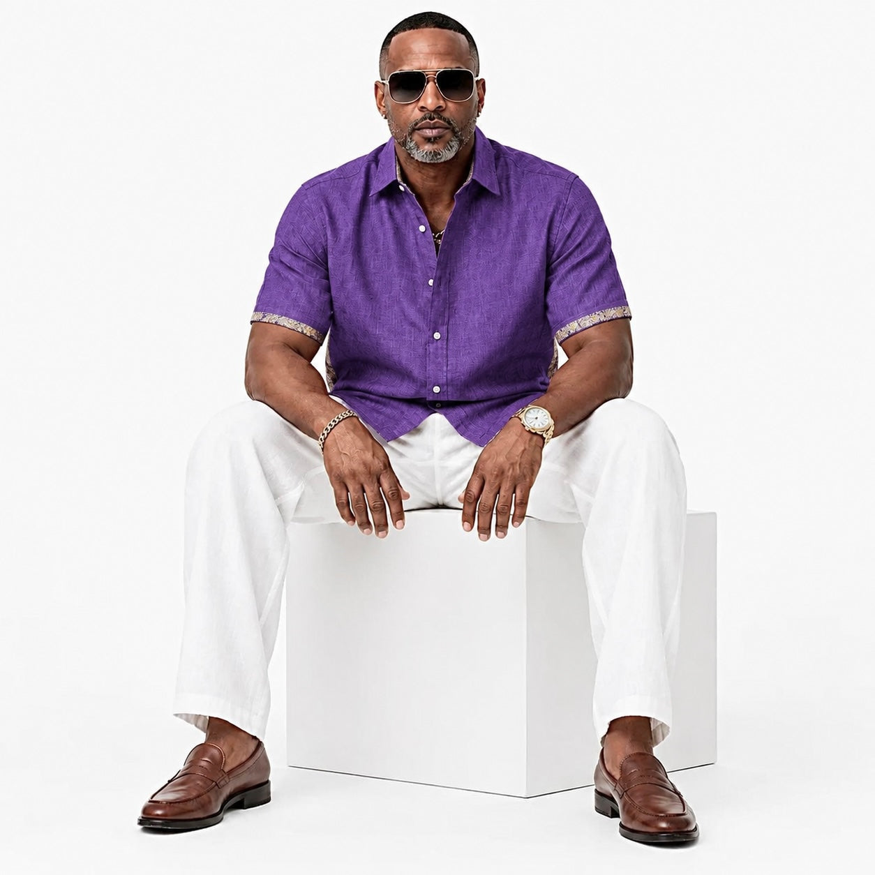 Inserch Premium Linen Shirt - Eggplant 717