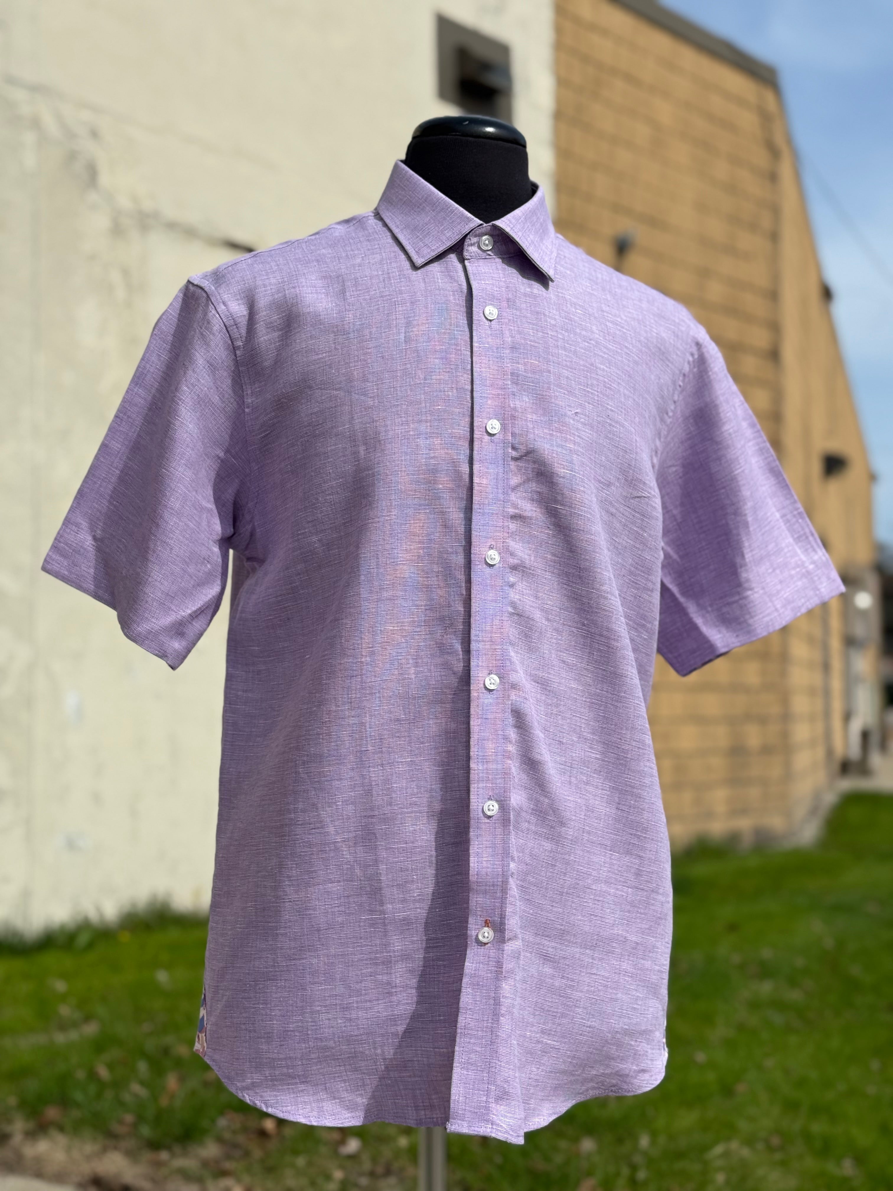 Inserch Linen S/S Shirt (Lilac) 7172