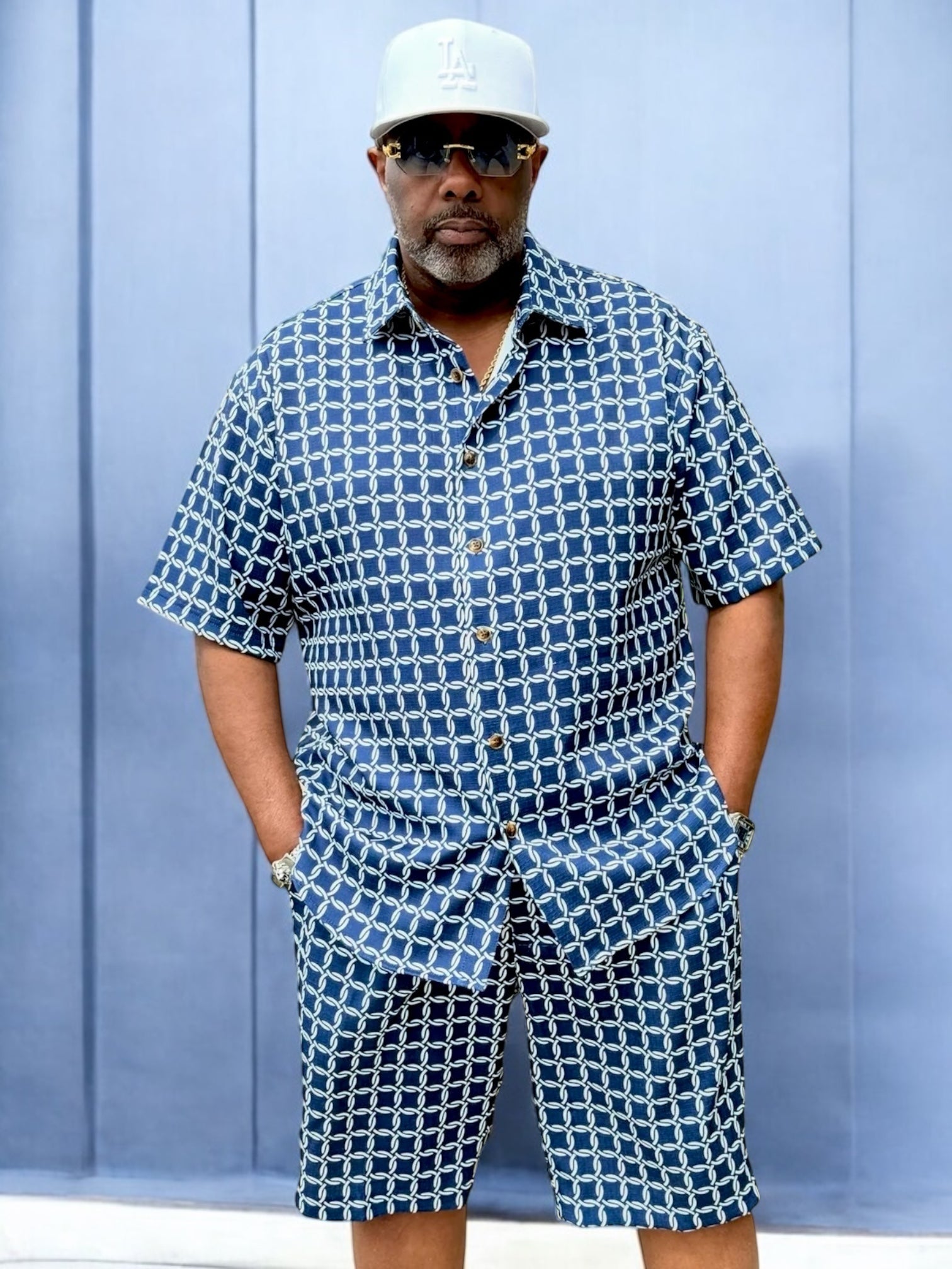 Lanzino Luxury Short Set (Navy) 220