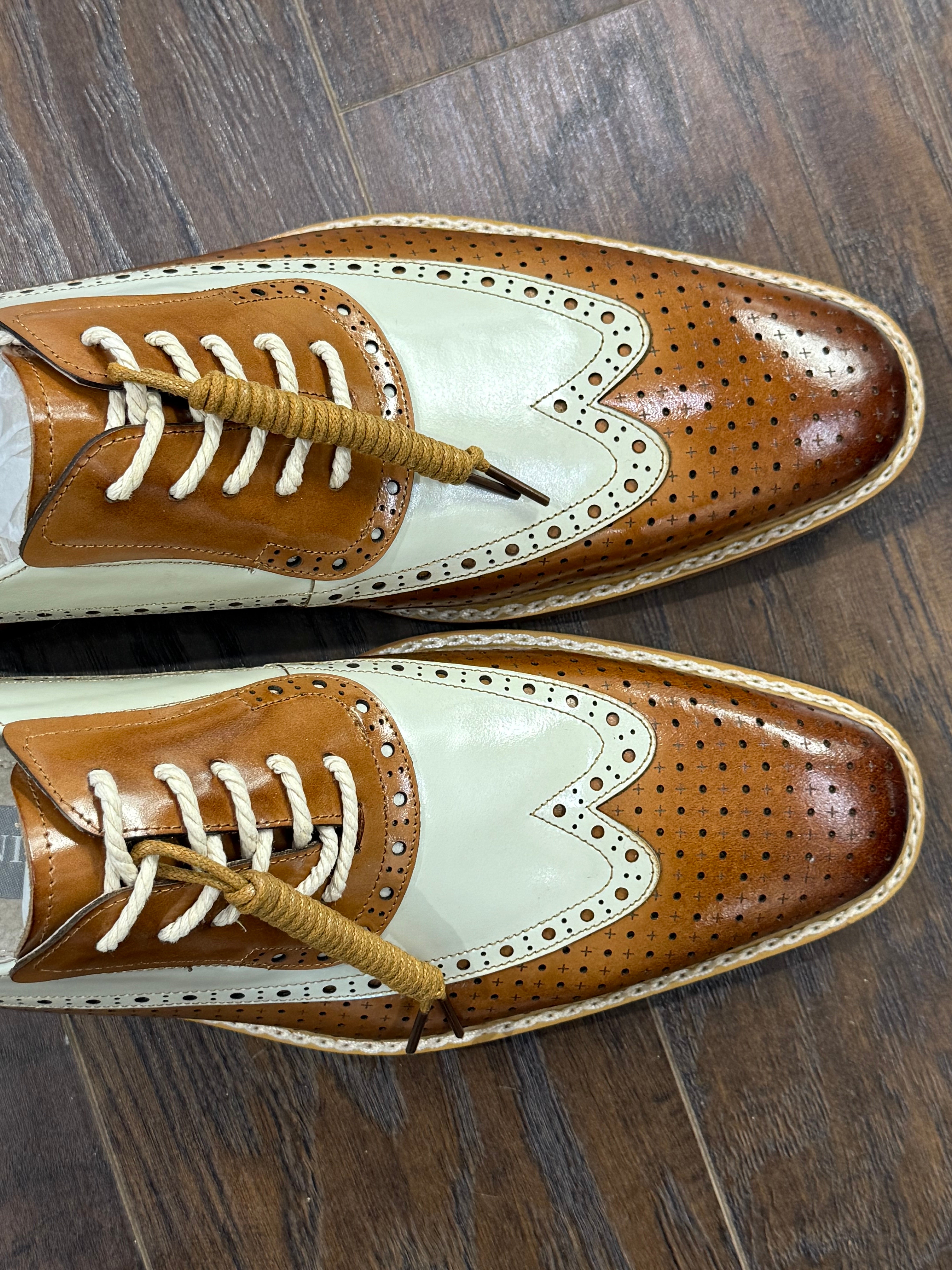 Giovani "Rio" Leather Shoe (Tan/Cream)