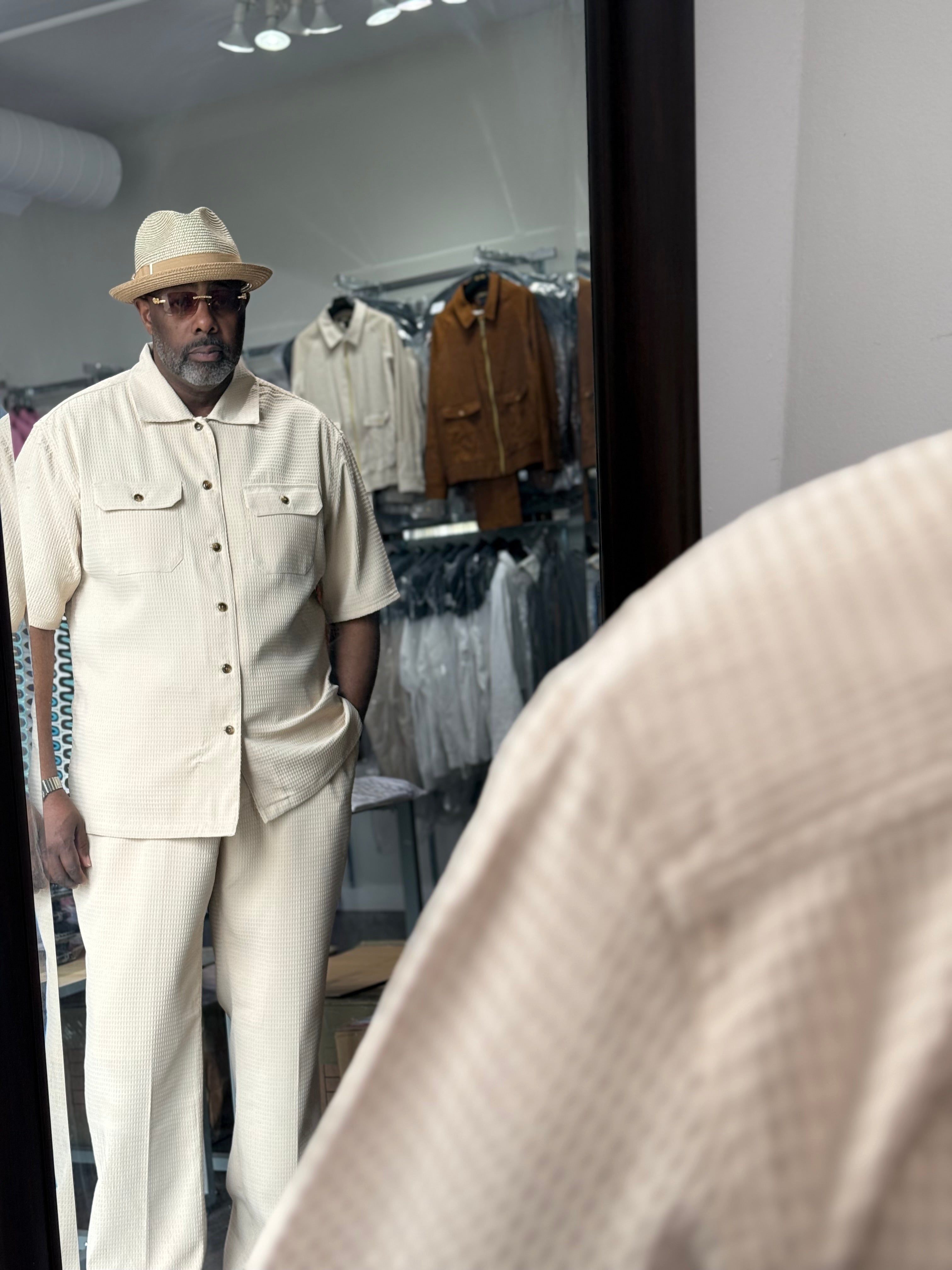 Lanzino "Midtown" Pant Set (Beige)