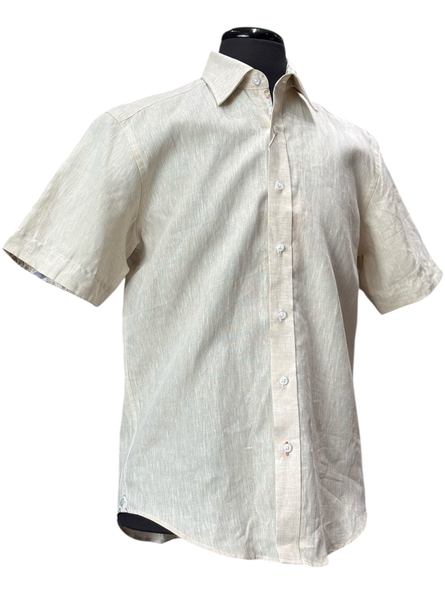 Inserch Linen S/S Shirt (Oatmeal) 7172