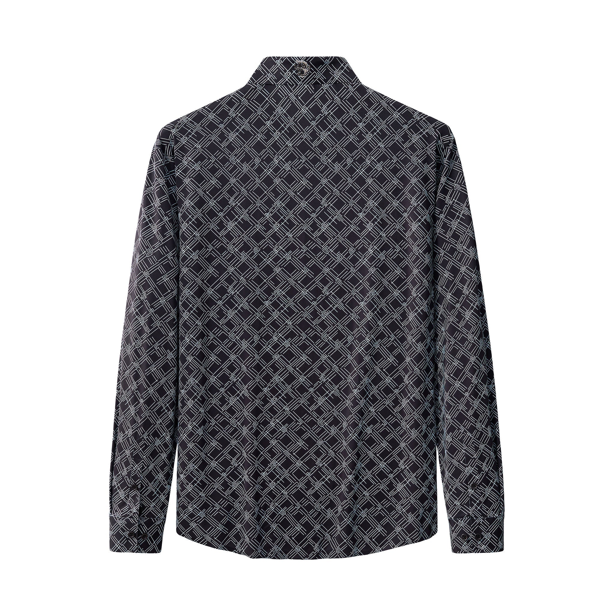 Seamless Geo Print Shirt – El Baron BLACK