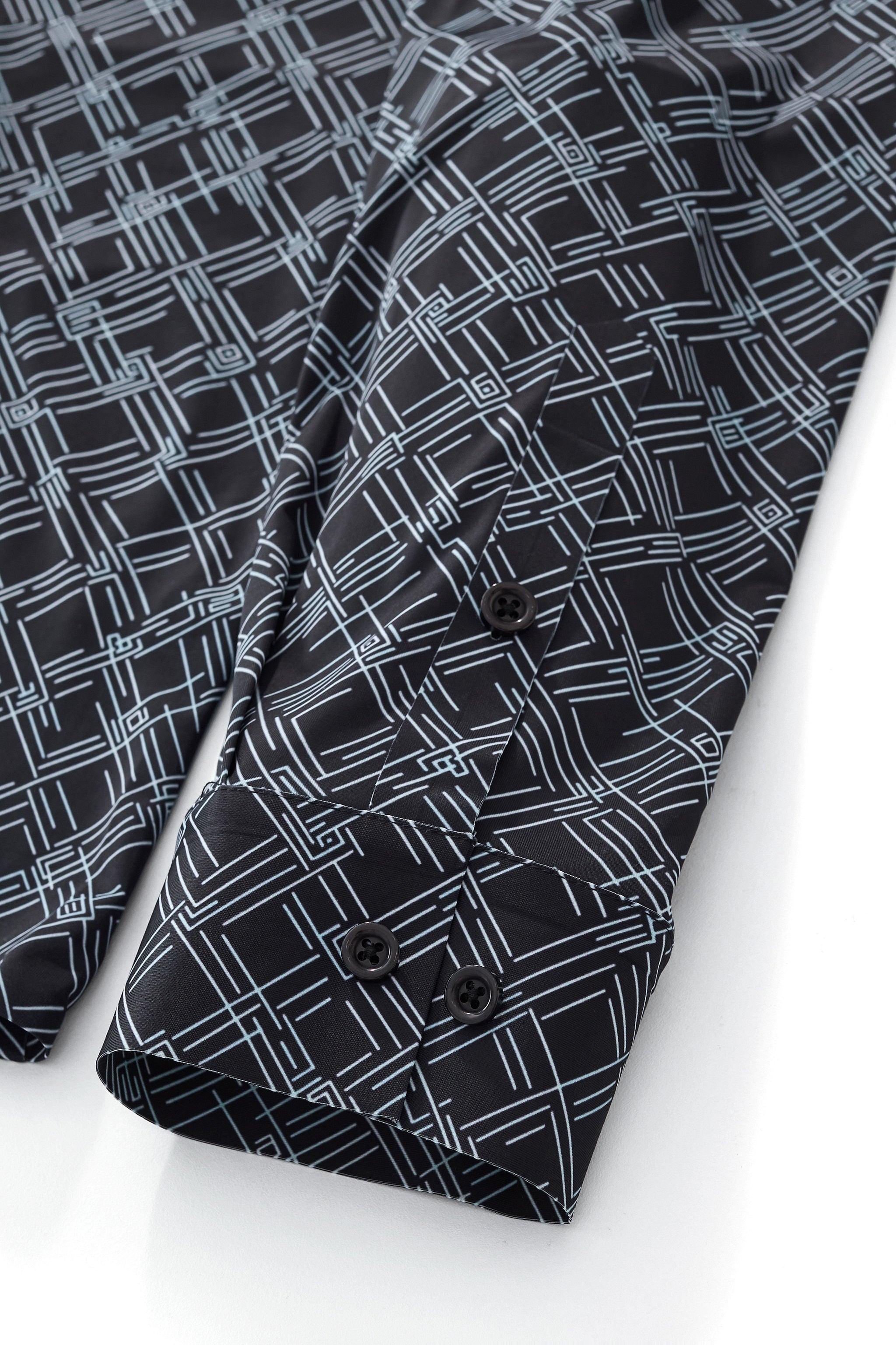 Seamless Geo Print Shirt – El Baron BLACK