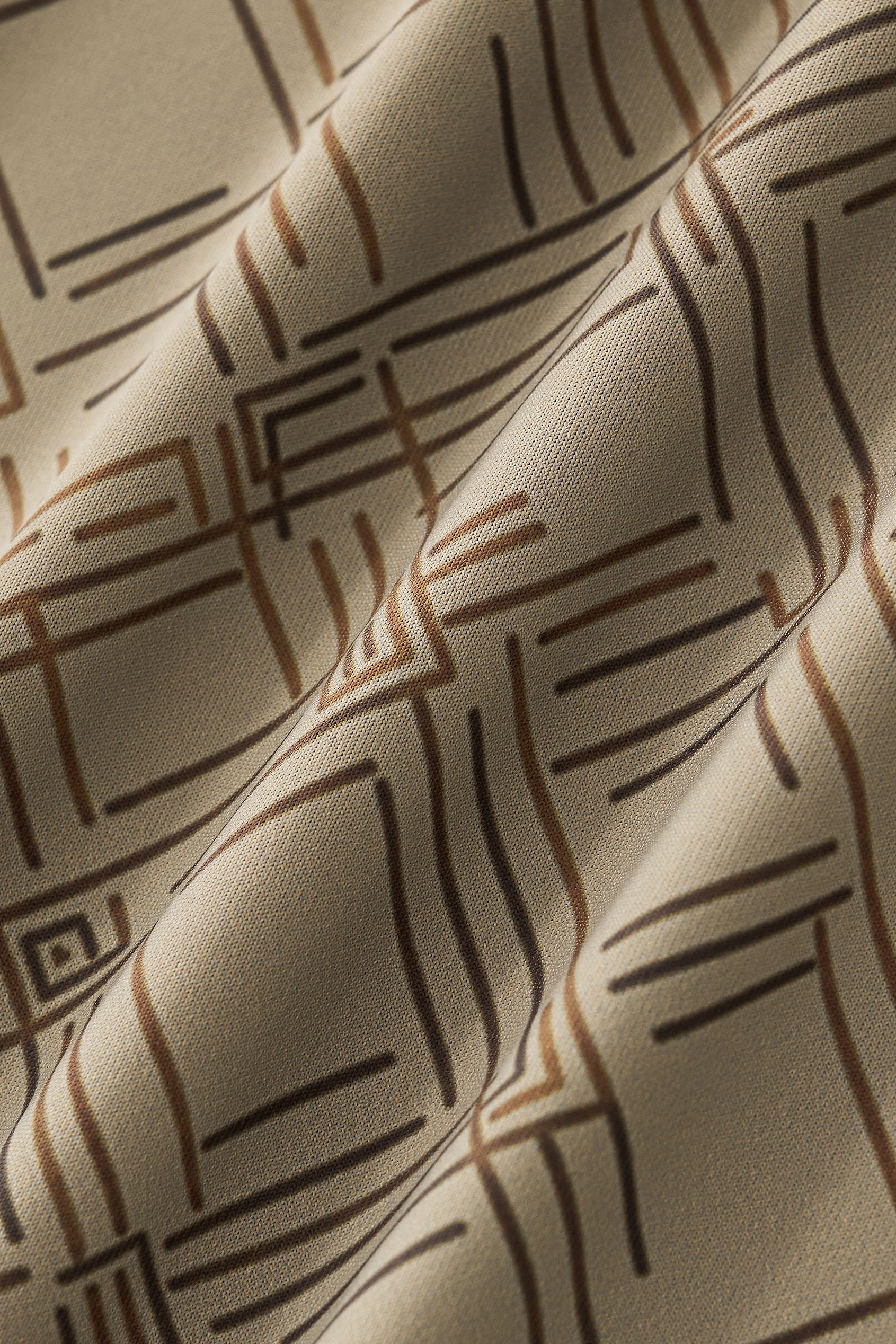 Seamless Geo Print Shirt – El Baron KHAKI