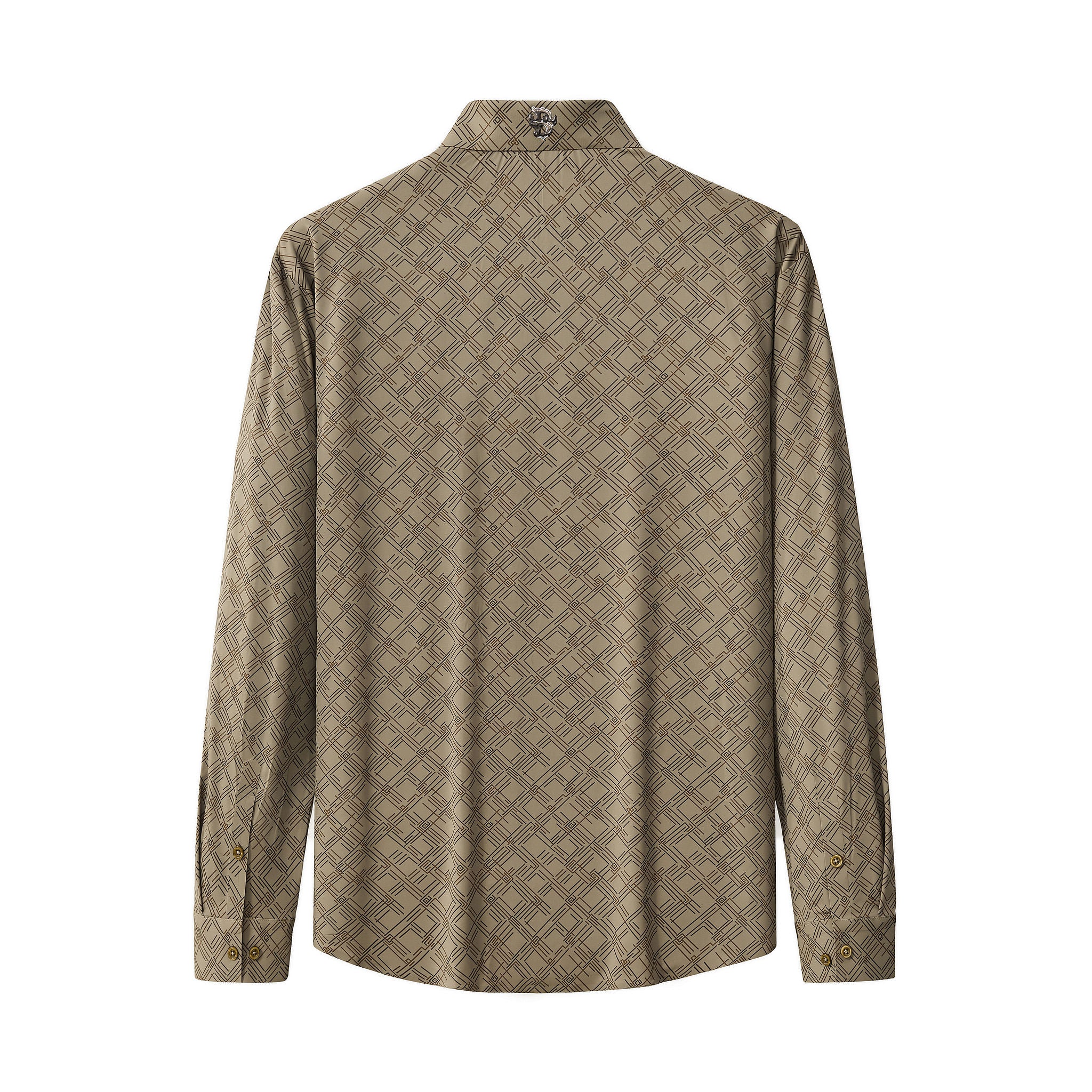 Seamless Geo Print Shirt – El Baron KHAKI