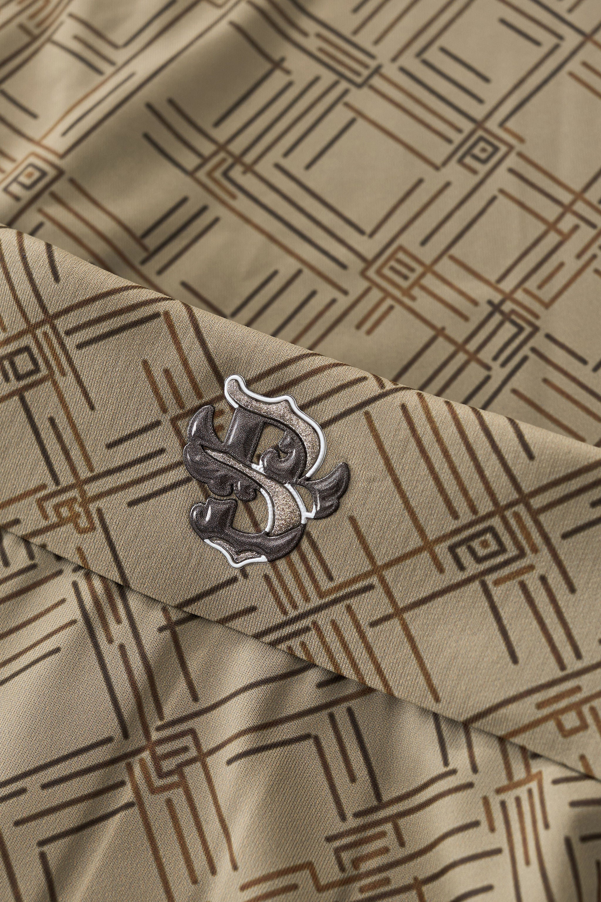 Seamless Geo Print Shirt – El Baron KHAKI