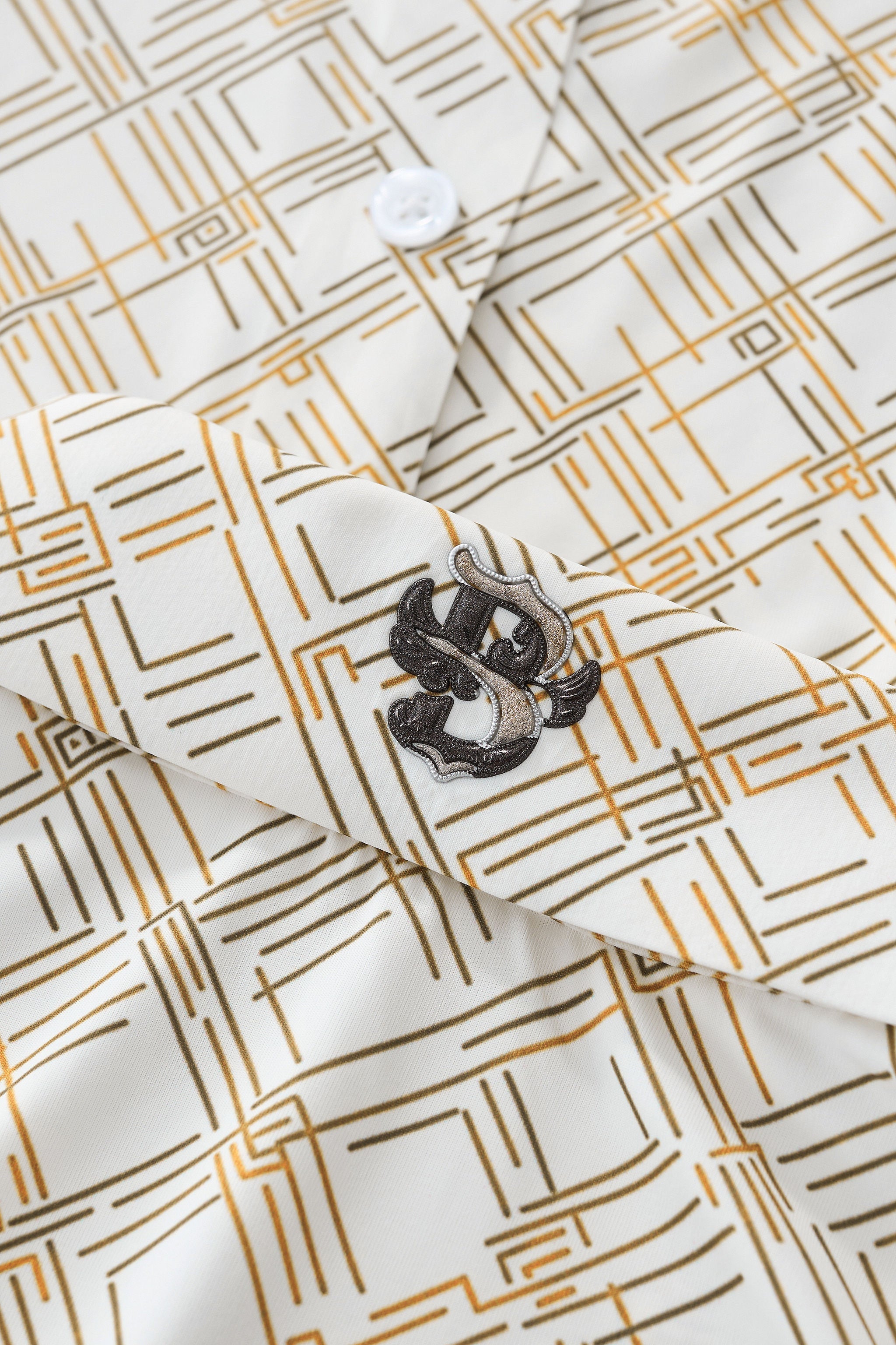 Seamless Geo Print Shirt – El Baron WHITE