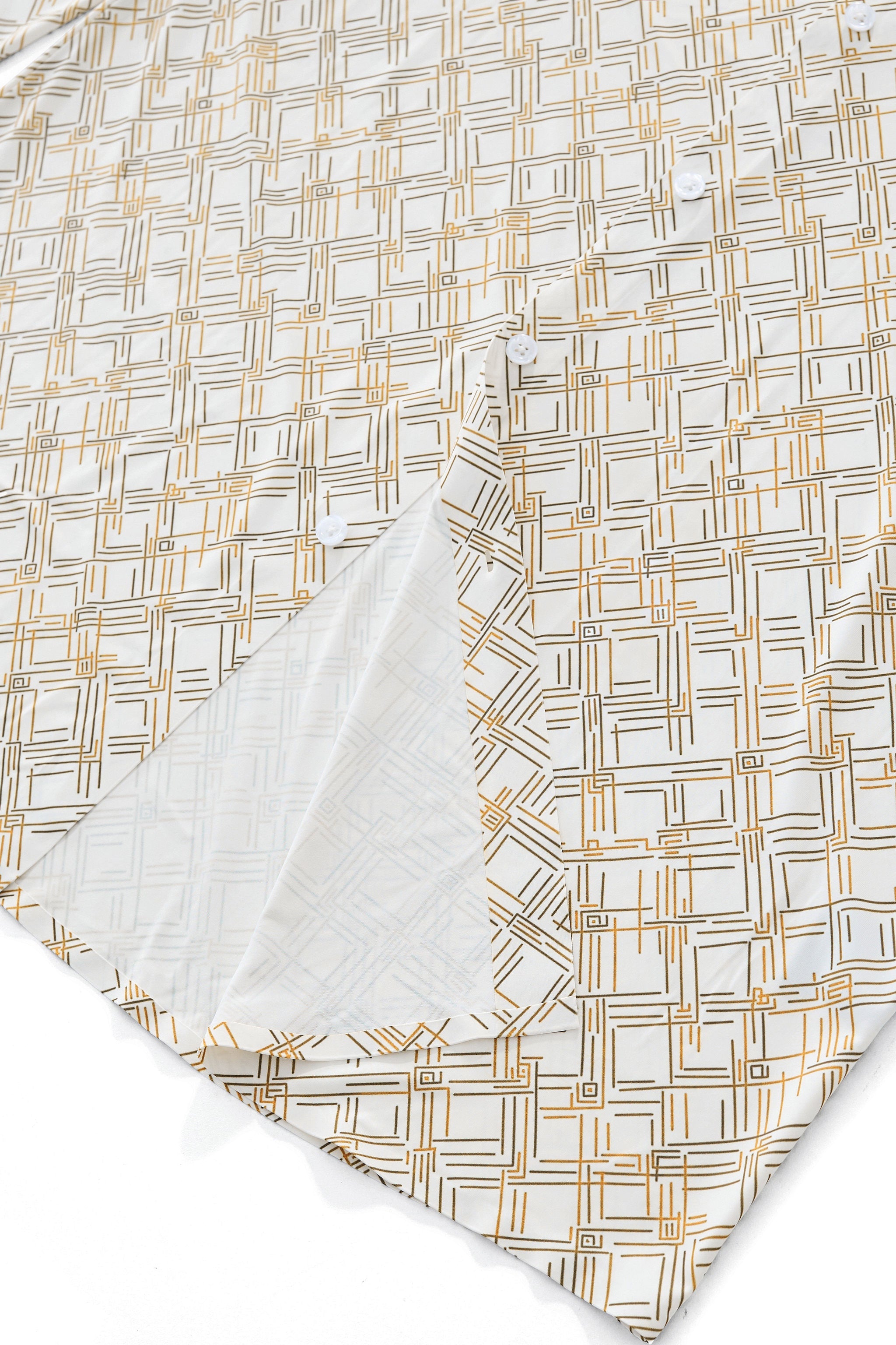 Seamless Geo Print Shirt – El Baron WHITE