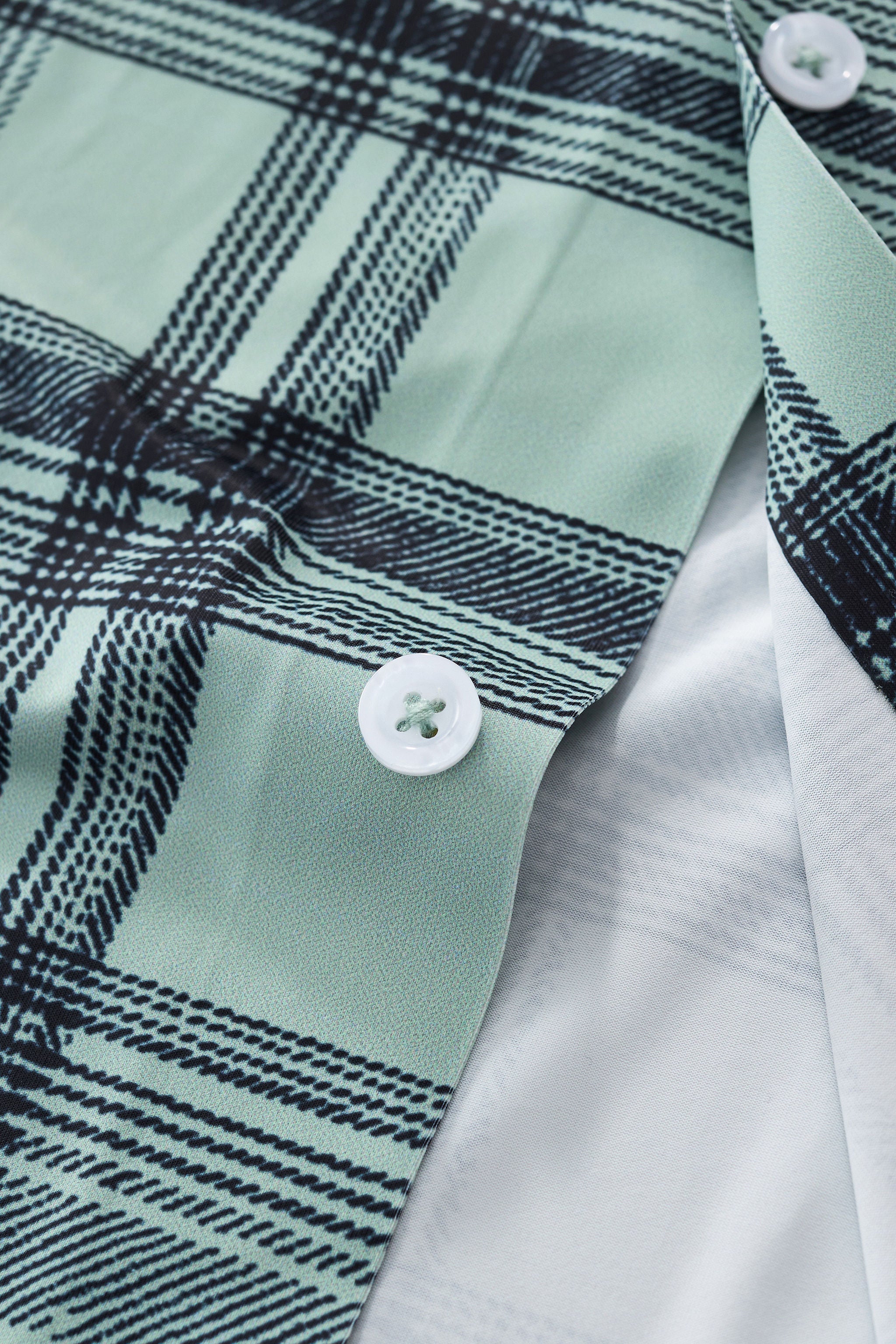 Seamless Plaid Stretch Shirt – El Baron GREEN