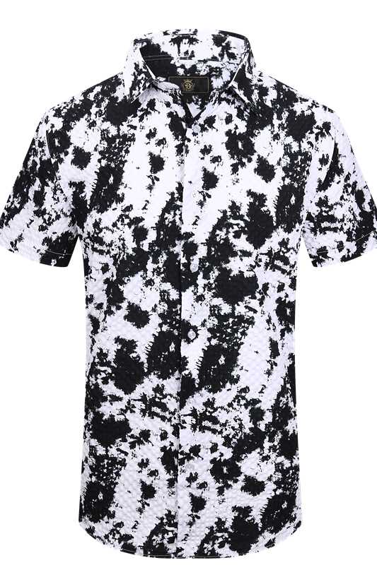 Monochrome Ink Splash SS Shirt WHITE/BLACK