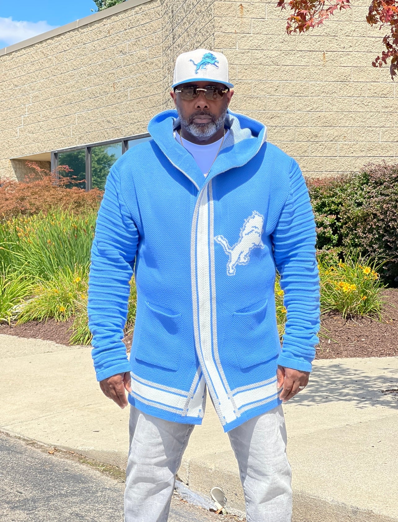 Detroit 3/4 Length Sweater Jacket – Blue
