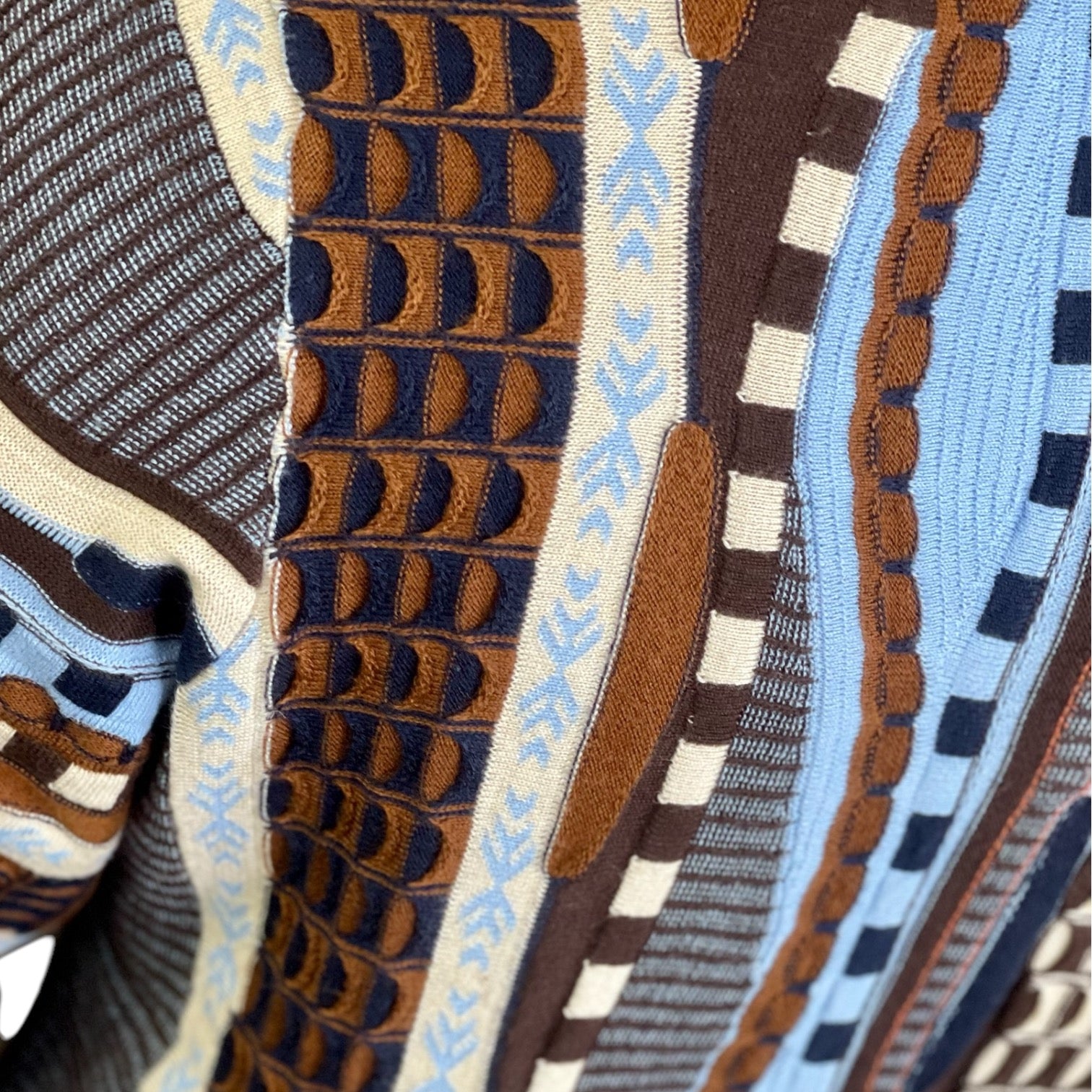 Men’s Patterned Knit Sweater – Navy Blue– Cigar Couture