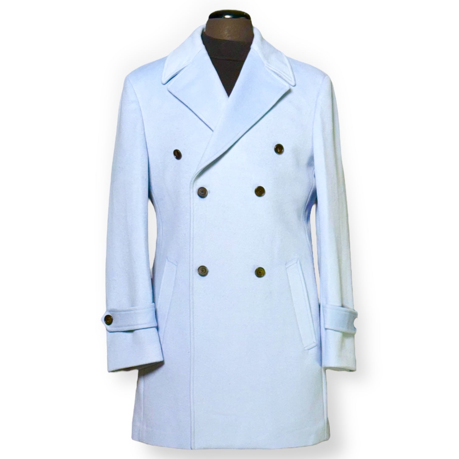 Cigar "Brentwood" 3/4 Length DB Peacoat (Sky Blue)