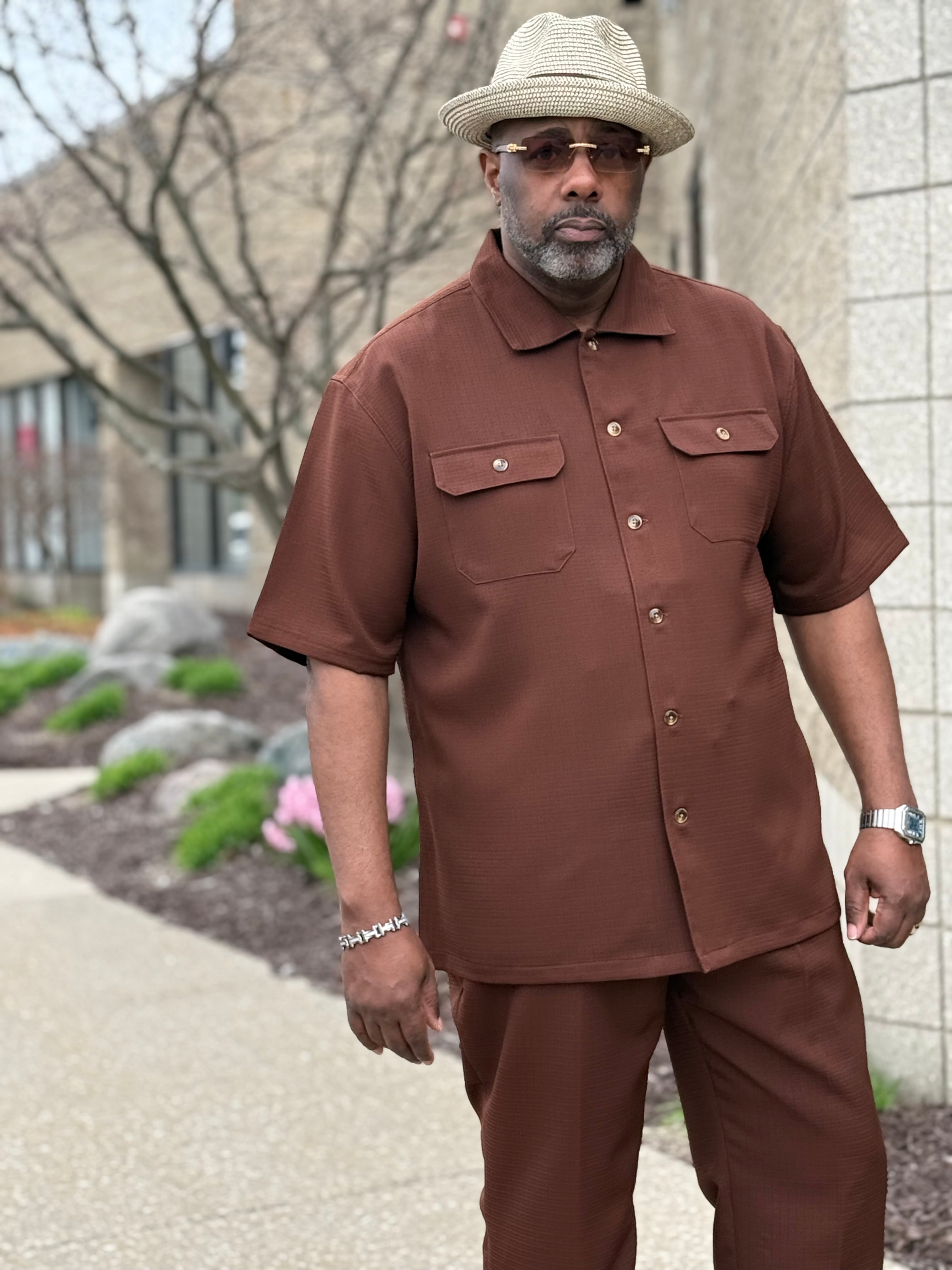 Lanzino "Midtown" Pant Set (Brown)