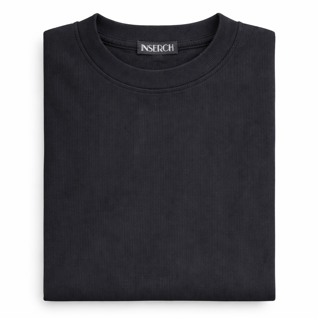 Inserch Men’s Short Sleeve Mock Neck Sweater - Black