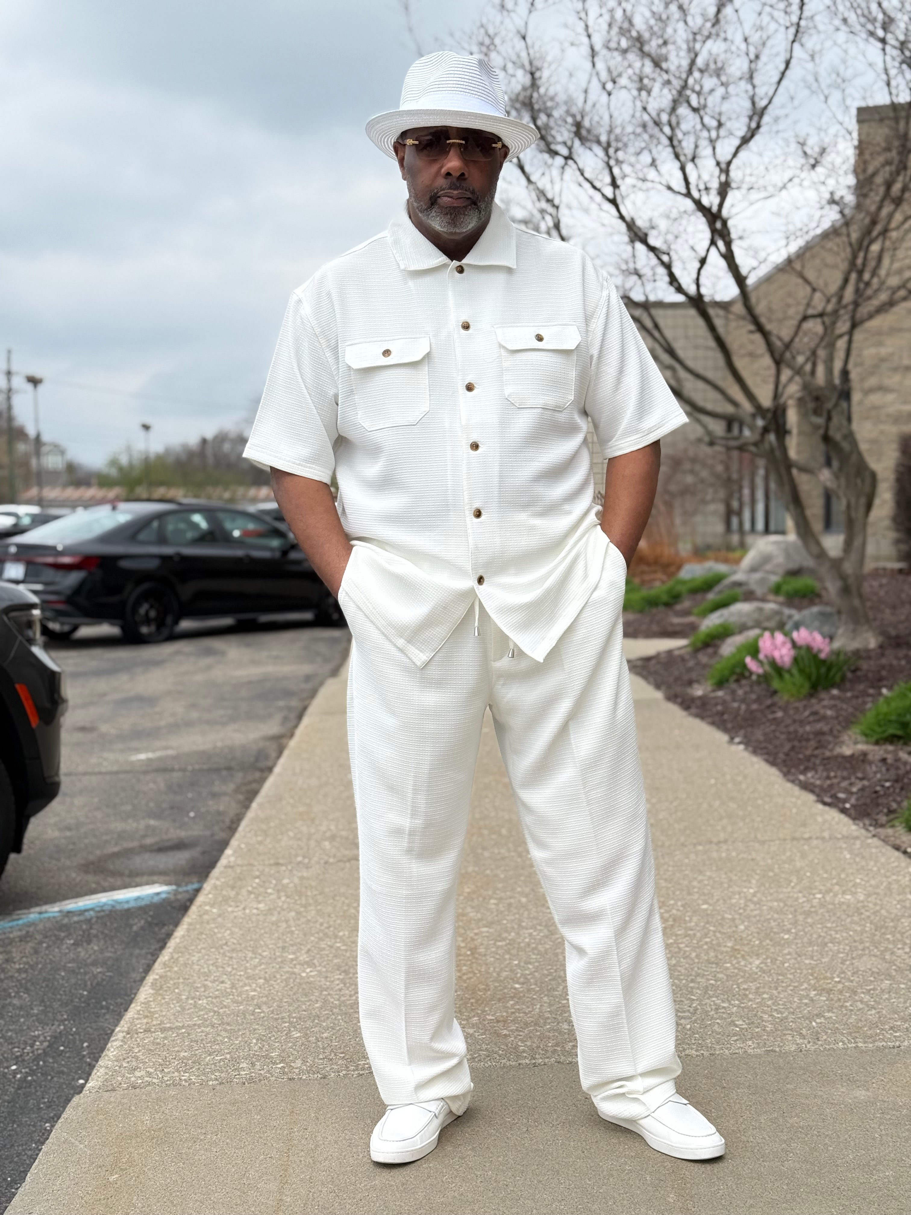 Lanzino "Midtown" Pant Set (White)