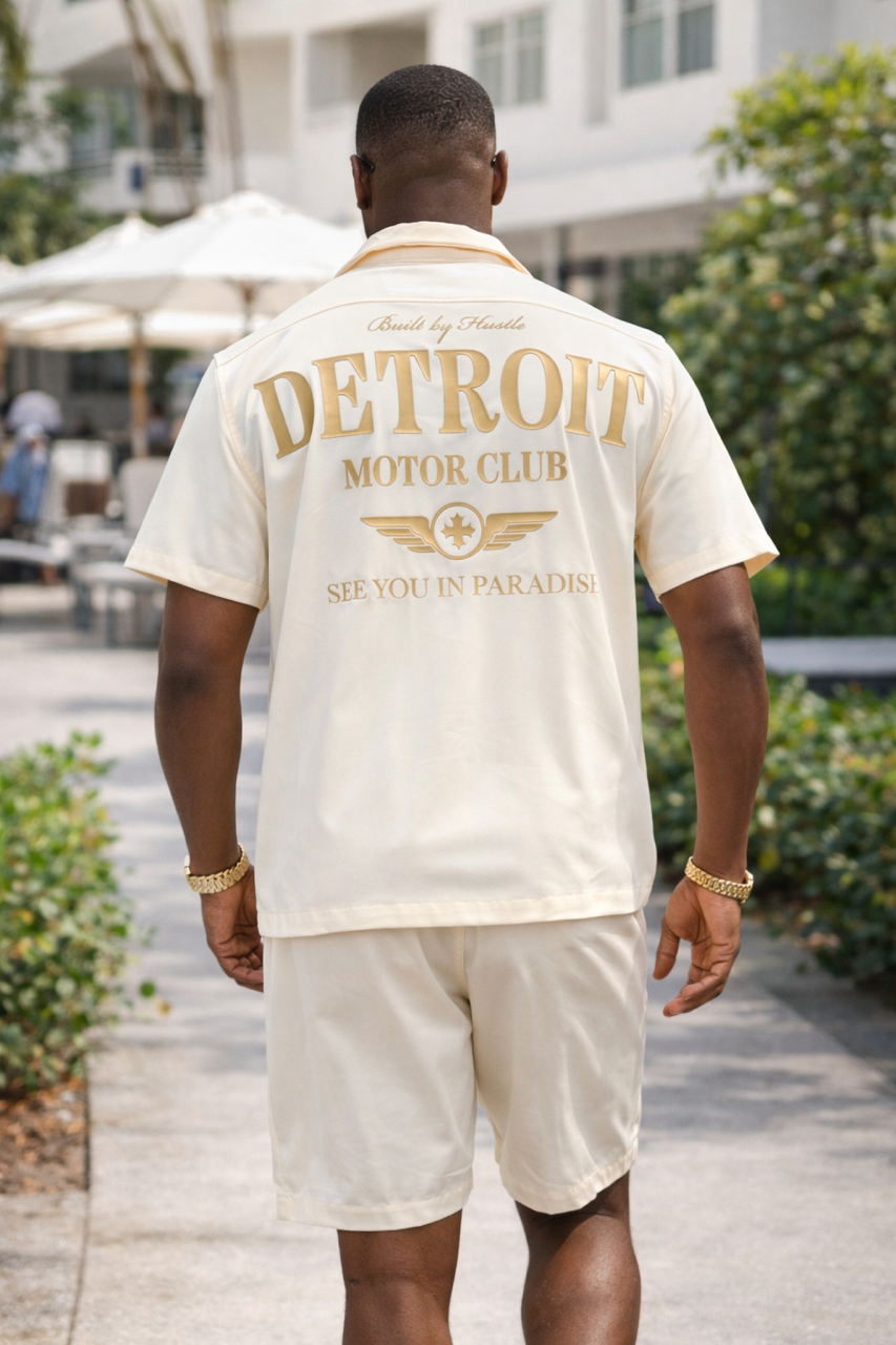 Jordan Craig Men’s Detroit Motor Club Short Set – Black