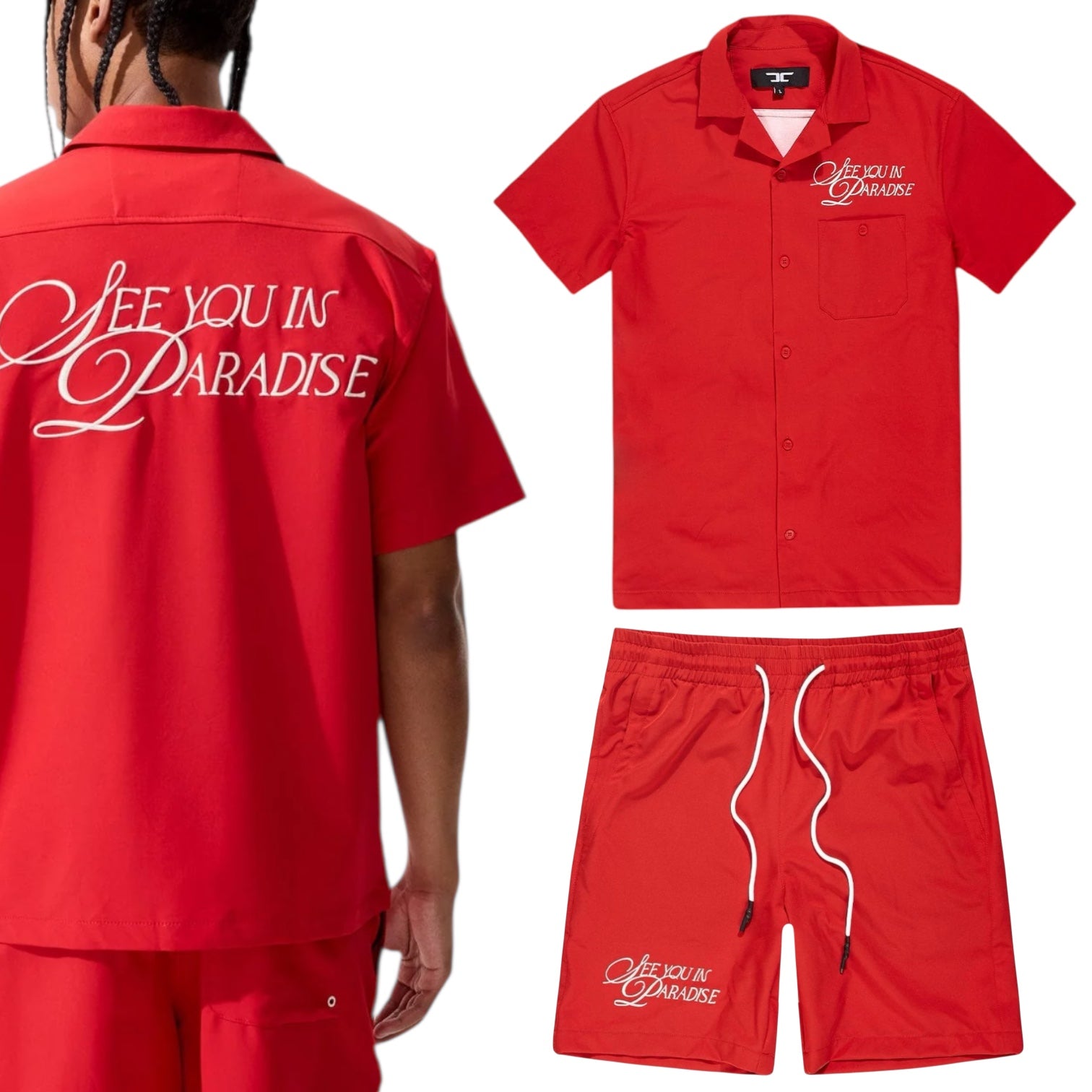 Jordan Craig "Paradise" Short Set (Red)