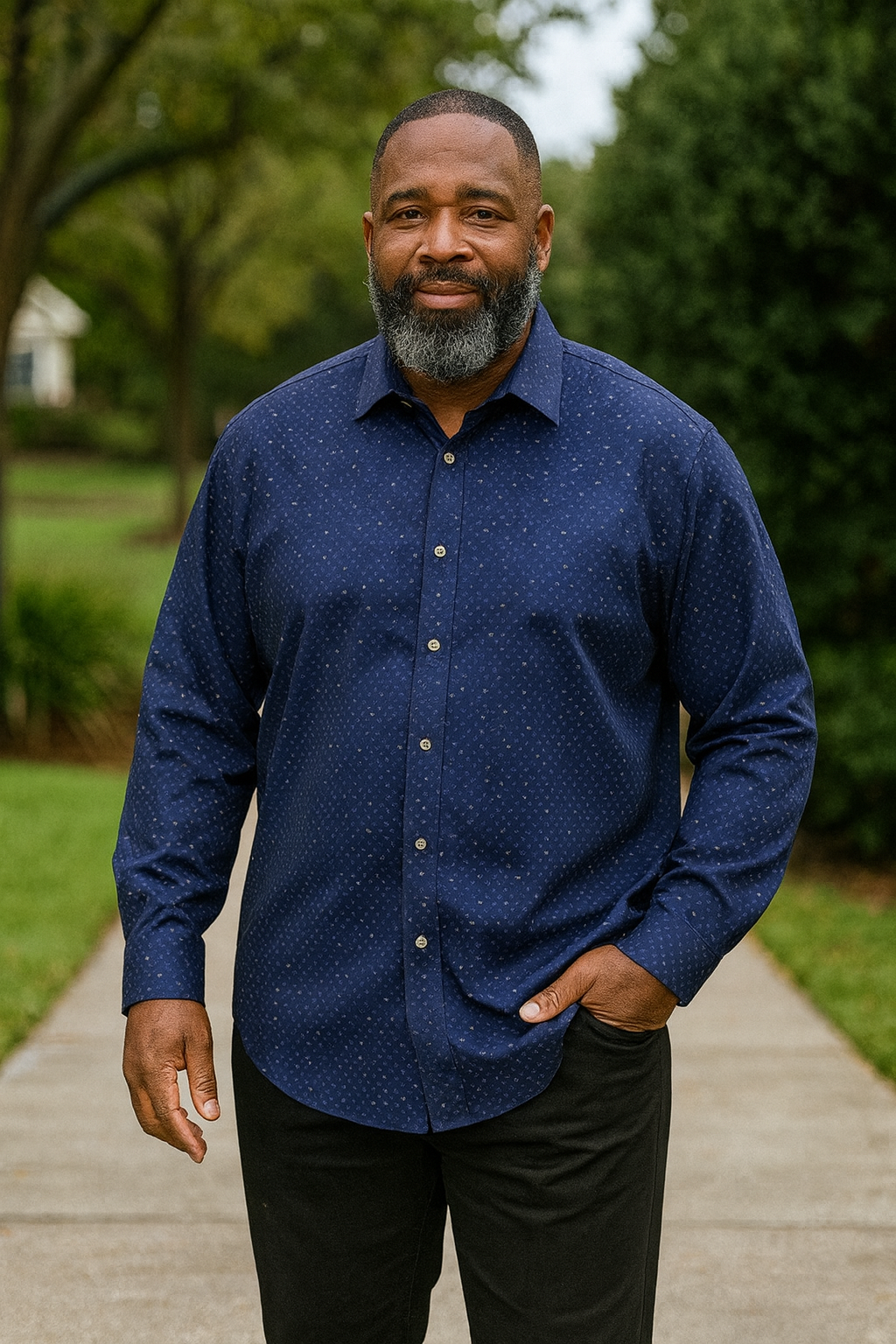 Philippe Turkish Button Up Shirt (Navy)