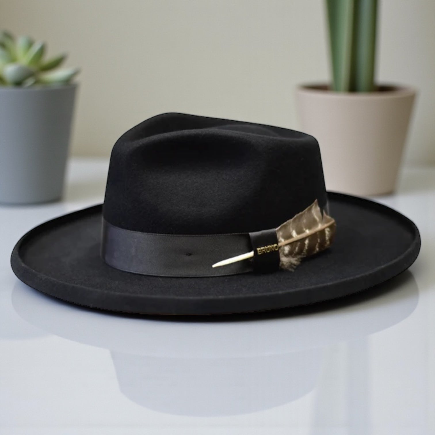 Bruno Capelo Big Brim Wool Hat (Black Diplmomat)