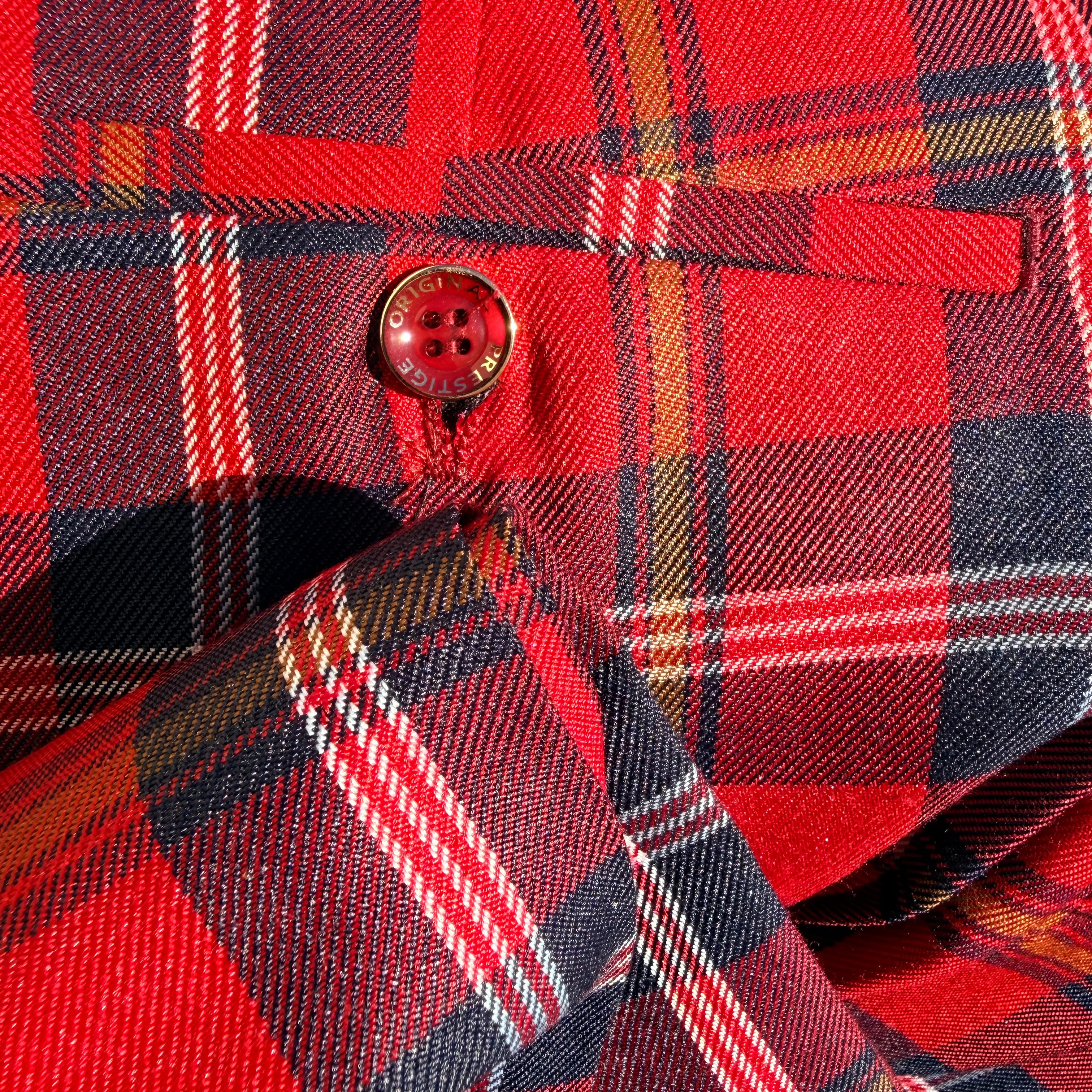 Prestige Men’s Plaid Dress Pants – Red1