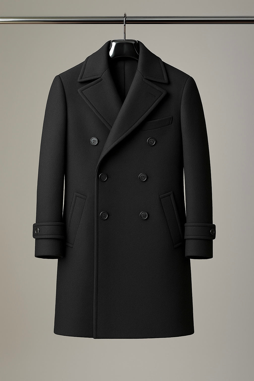 Cigar "Brentwood" 3/4 Length DB Peacoat (Black)