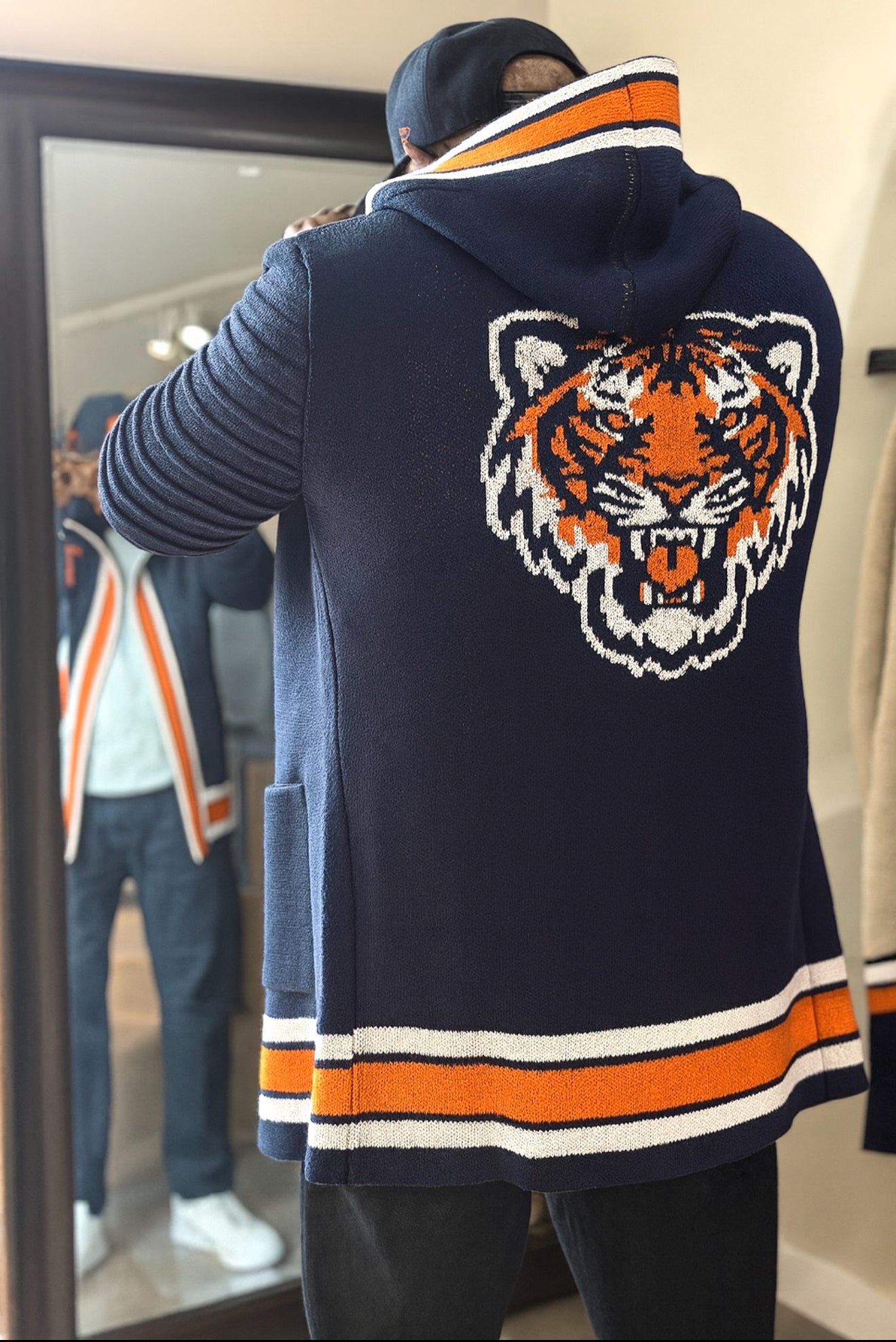 OIM "Motor Ave" Detroit 3/4 Length Sweater Jacket (Navy)