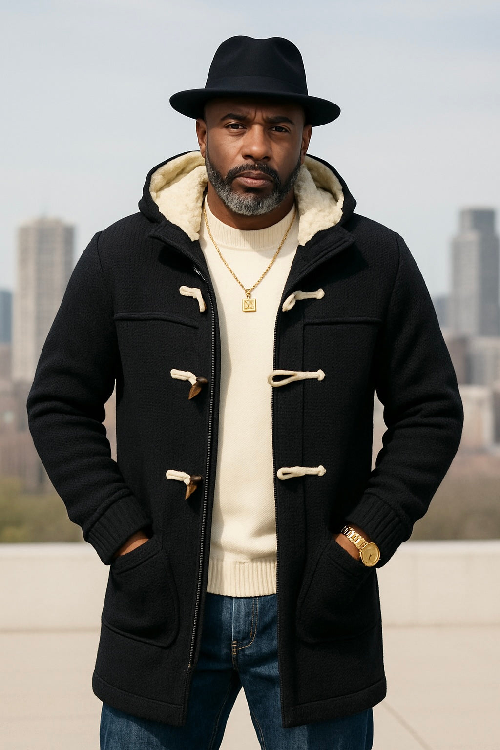 Lcr 3/4 length "Kenneth" cardigan (Black)