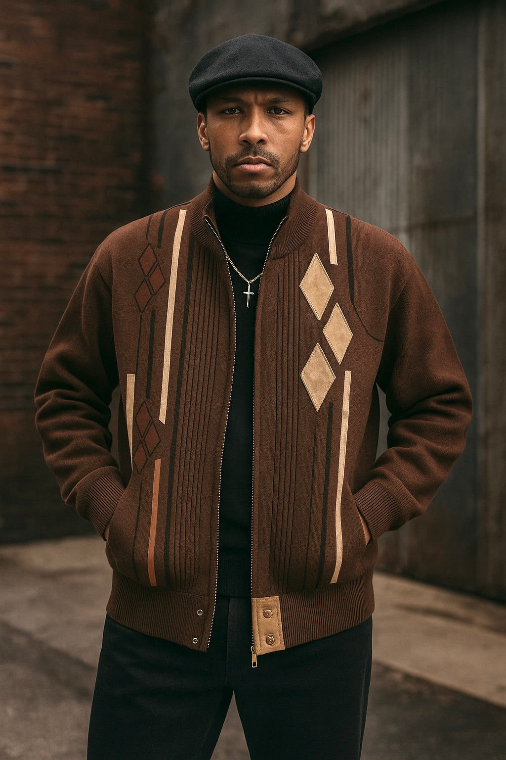 Silversilk Sweater Jacket (Brown) 11009