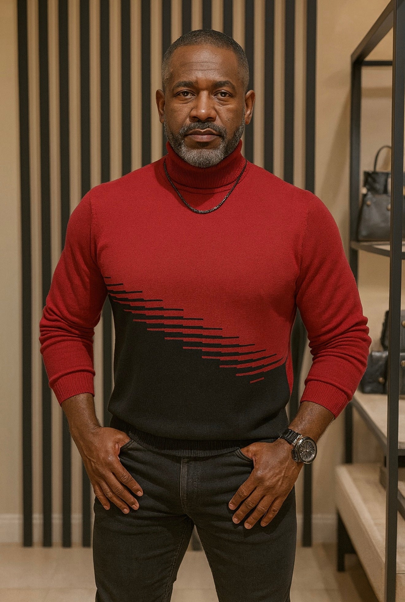 Lavane "Delano" turtleneck (red/black)