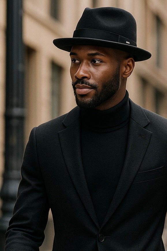 Bently Stingy Brim Hat (Black Aiden)