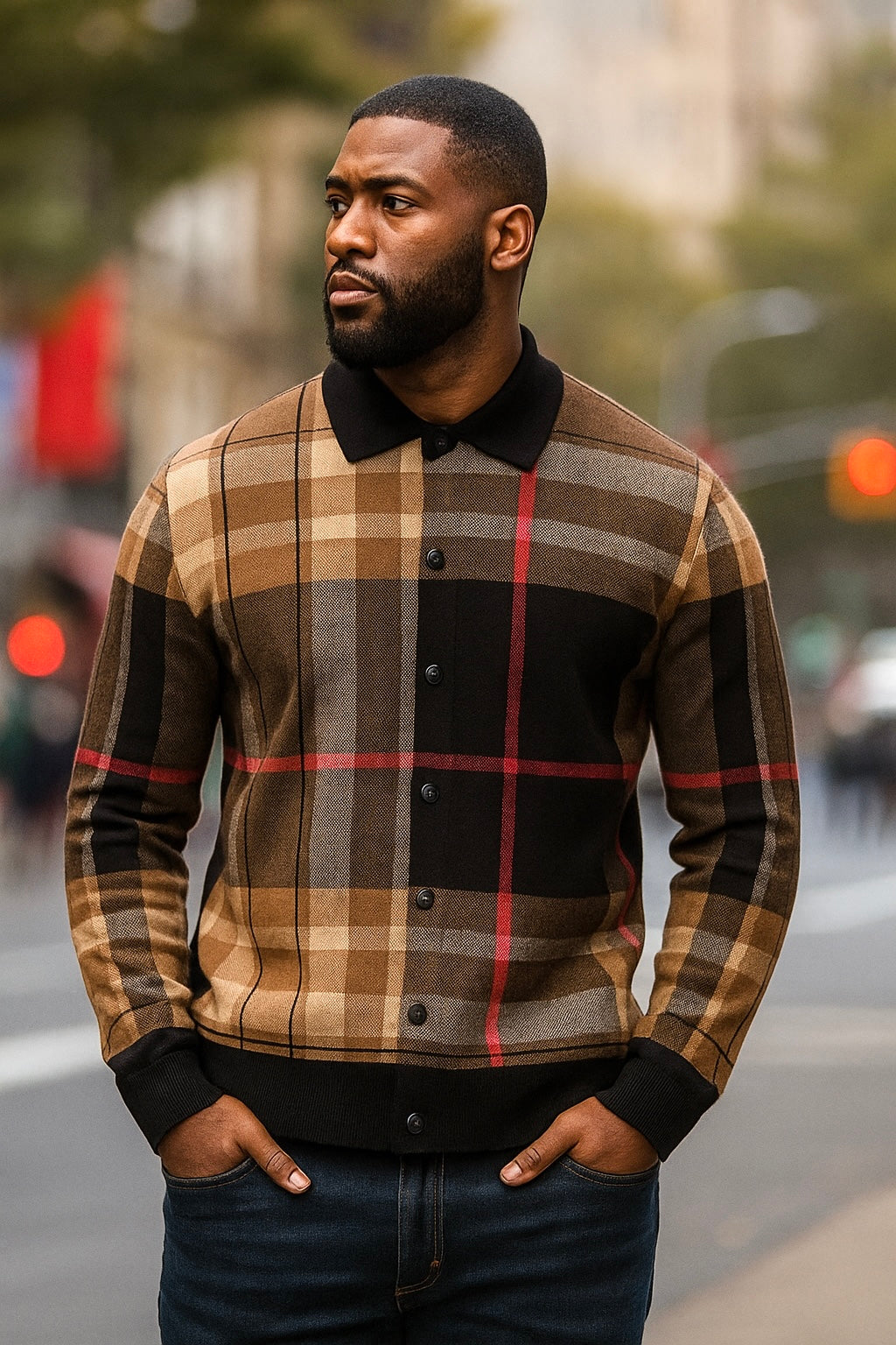 Lanzino Button up Sweater (Black)