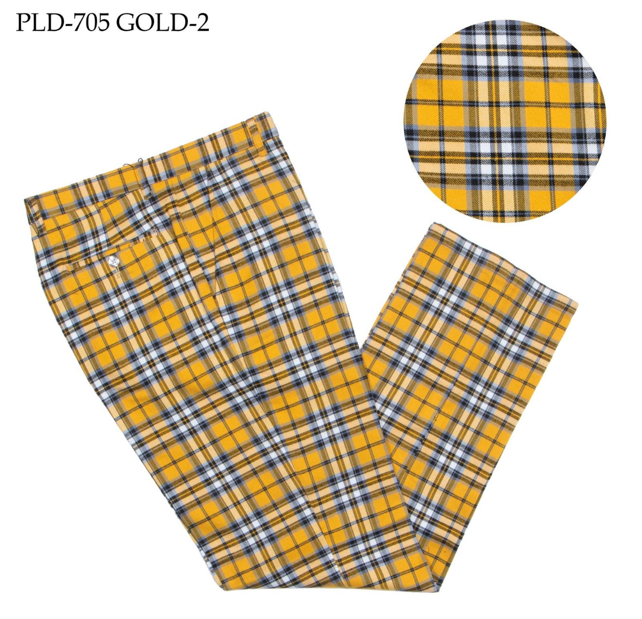 Prestige Plaid Pant (Gold/Blue/Black) Gold-2