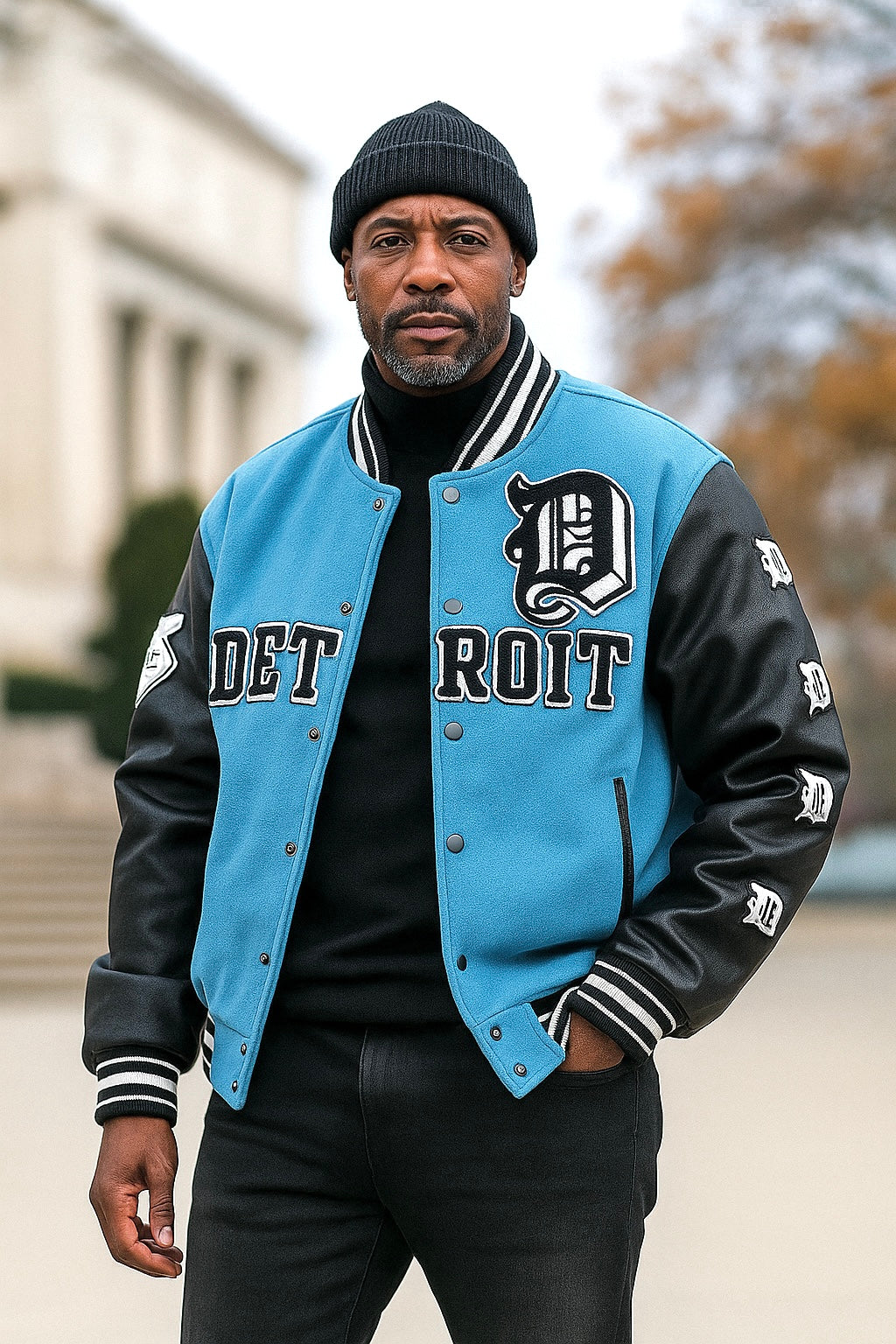 Jordan Craig "Detroit City" Bomber Jacket (Blue)