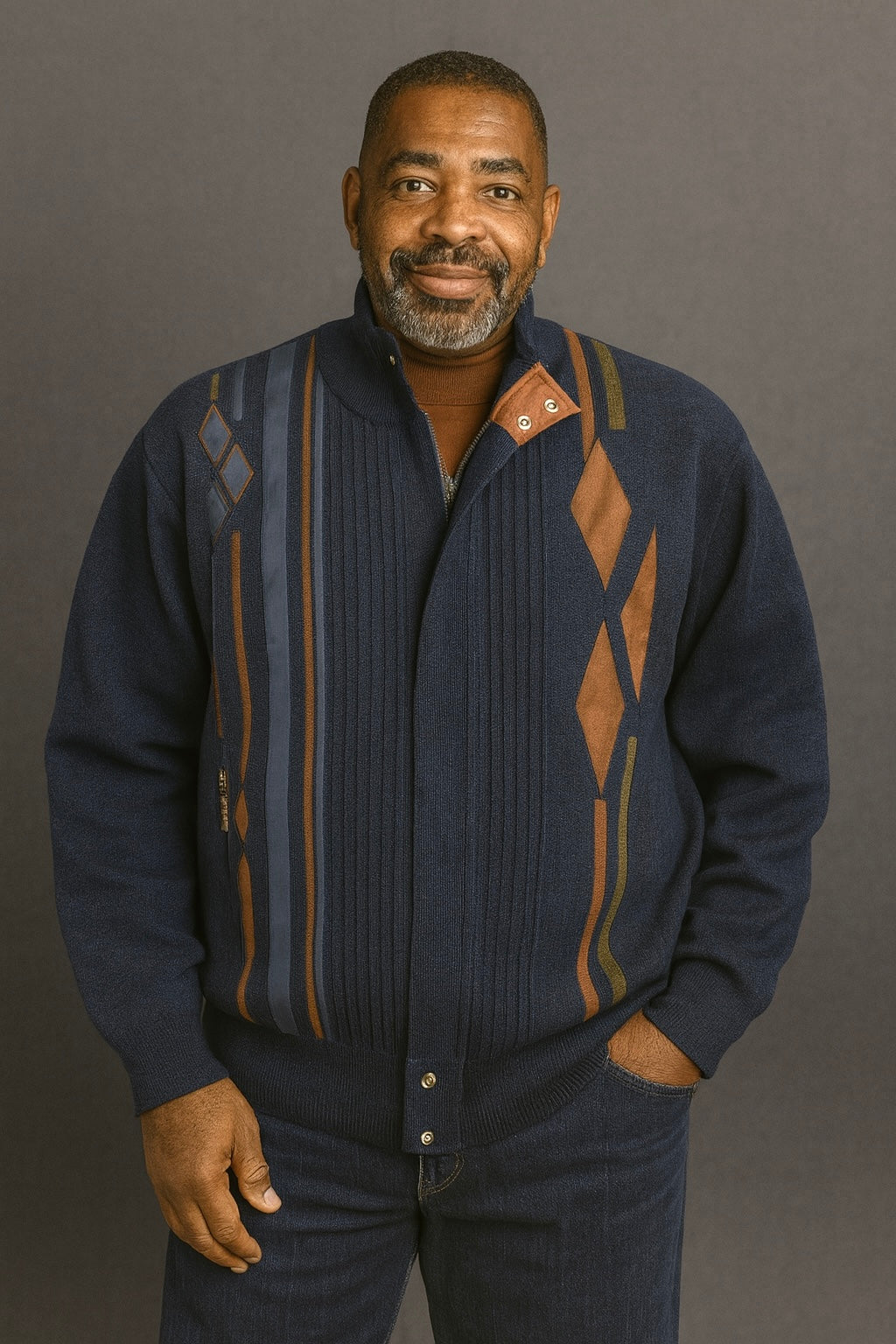 Silversilk Sweater Jacket (Navy) 11009