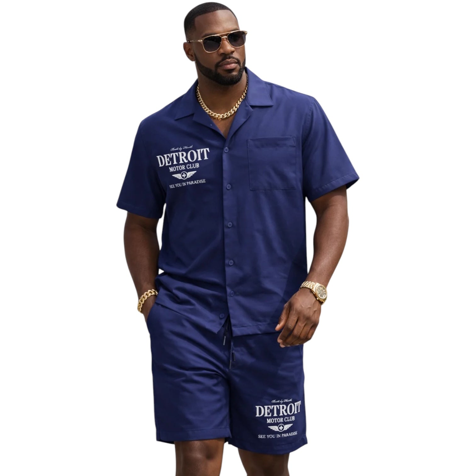 Jordan Craig Men’s Detroit Motor Club Short Set – Navy
