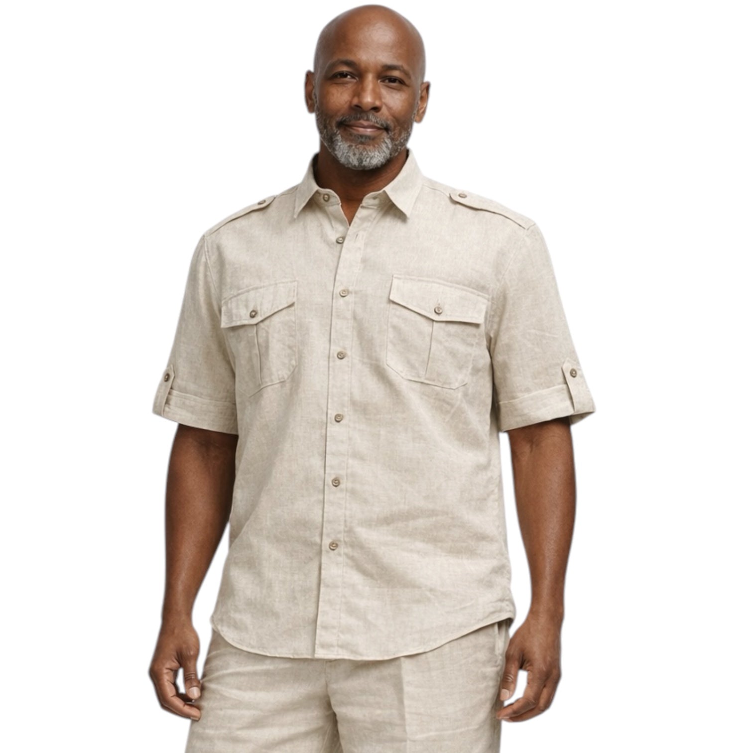 Inserch Military Linen Shirt (Oatmeal)