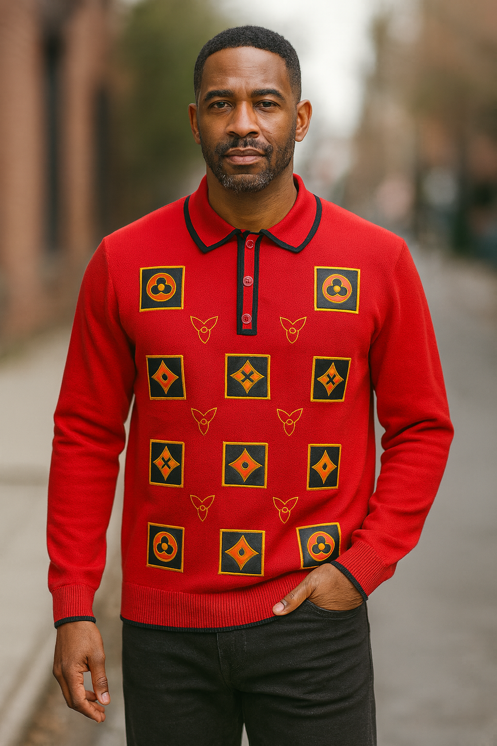 Prestige "Lankin" Polo Sweater (Red) 569