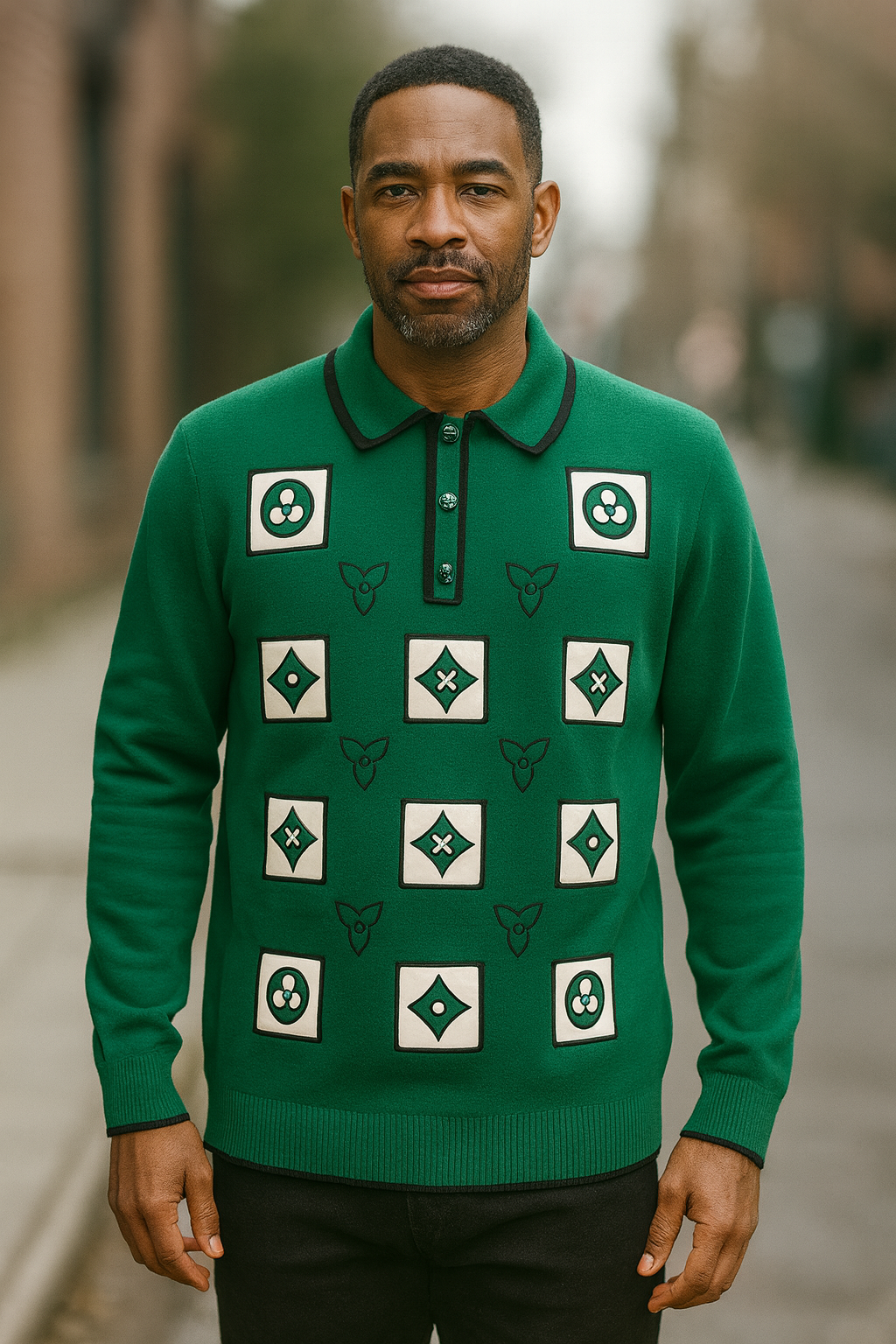 Prestige "Lankin" Polo Sweater (Green) 569