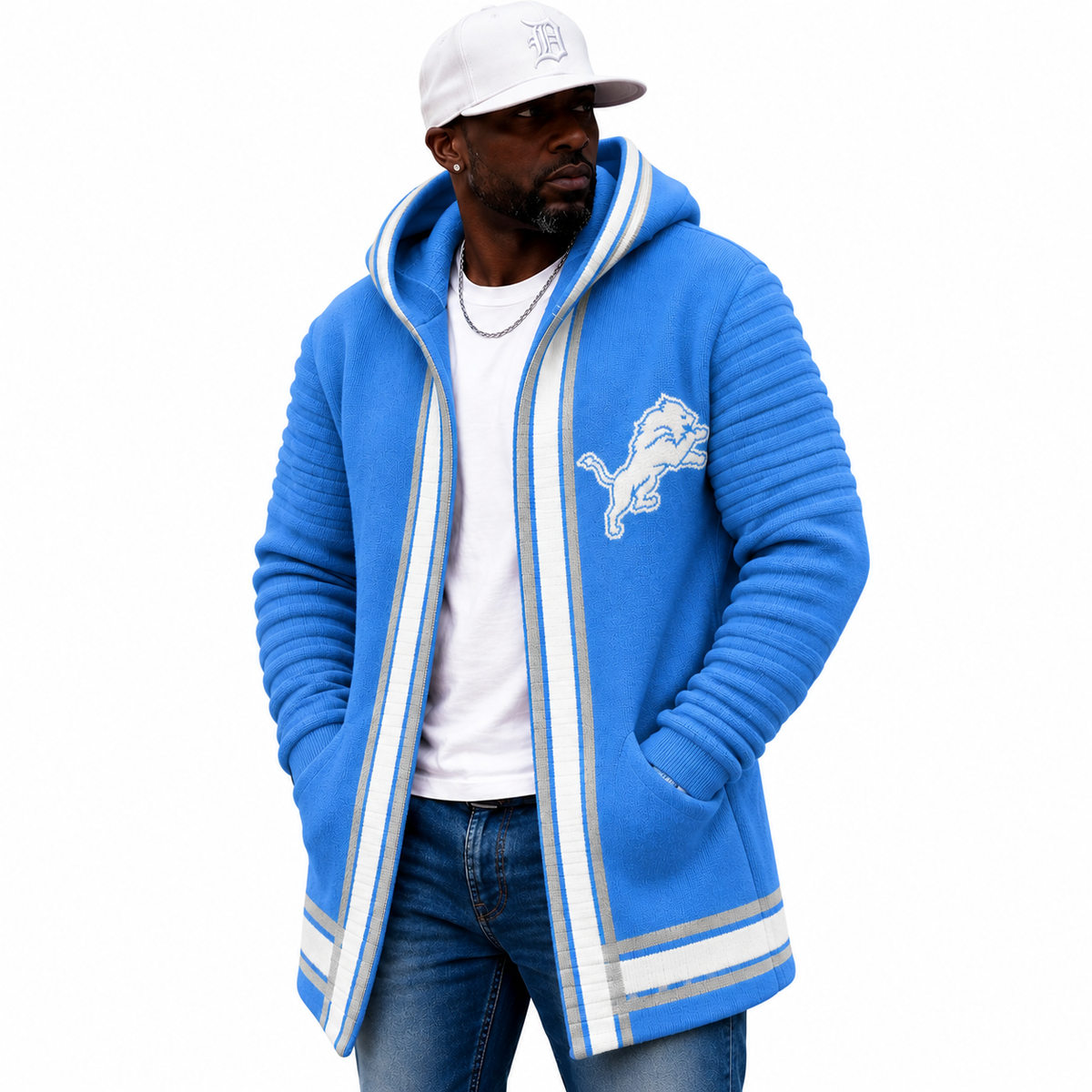 Detroit Edition ¾-Length Sweater Cardigan – OIM Blue