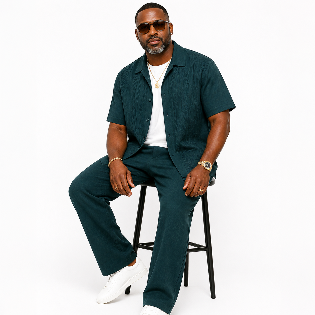 doublet SILK TWILL セットアップ Silversilk Men's 2-Piece Walking Suit – Knit Set – Teal 21001