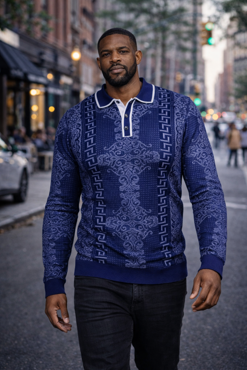 Prestige "Julio" Sweater (Navy/White) 447