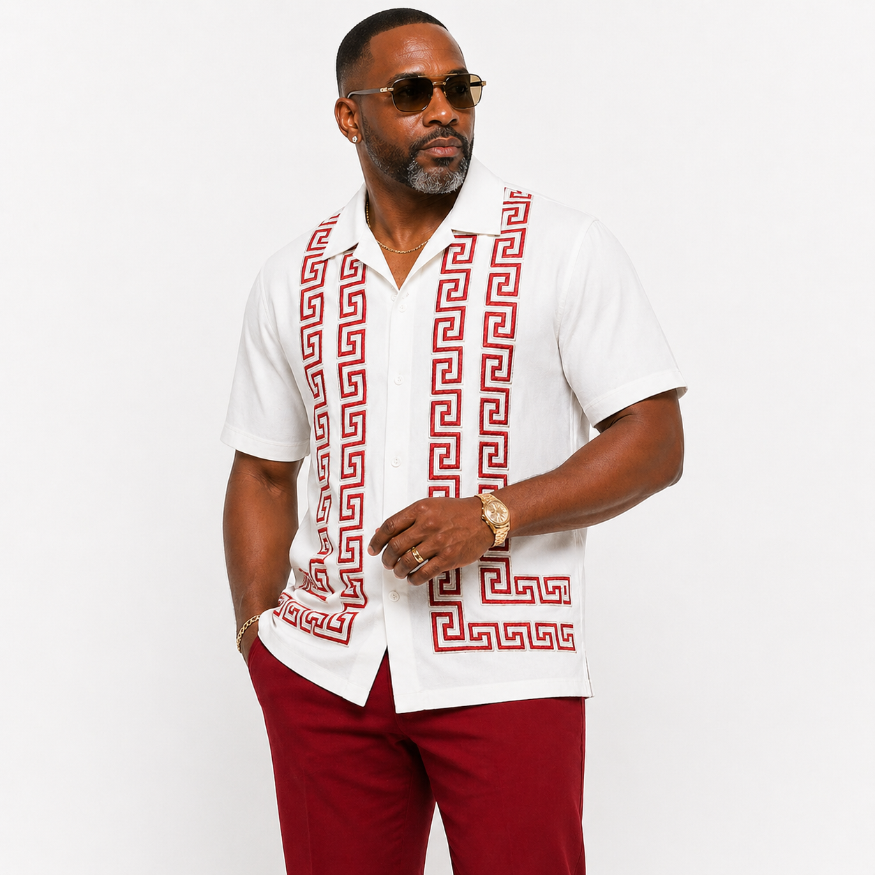 Silversilk Men's 2-Piece Walking Suit – Knit Set – Red 21019