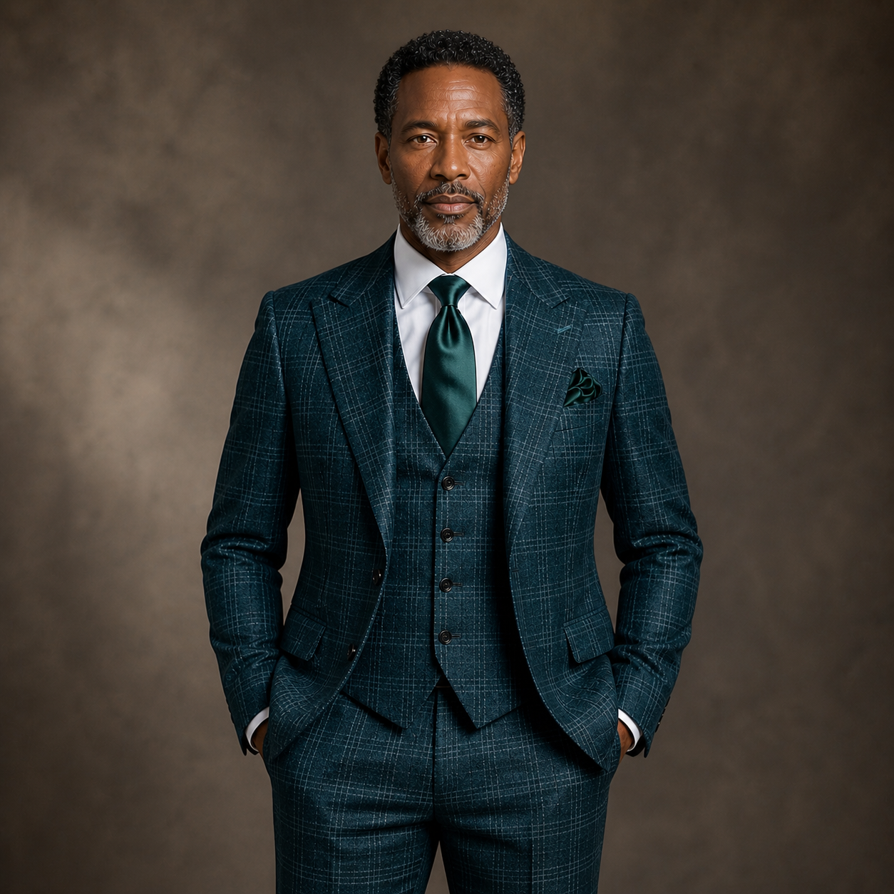 Rossi Man Modern Fit 3-Piece Vested Suit - Drk Teal 2018