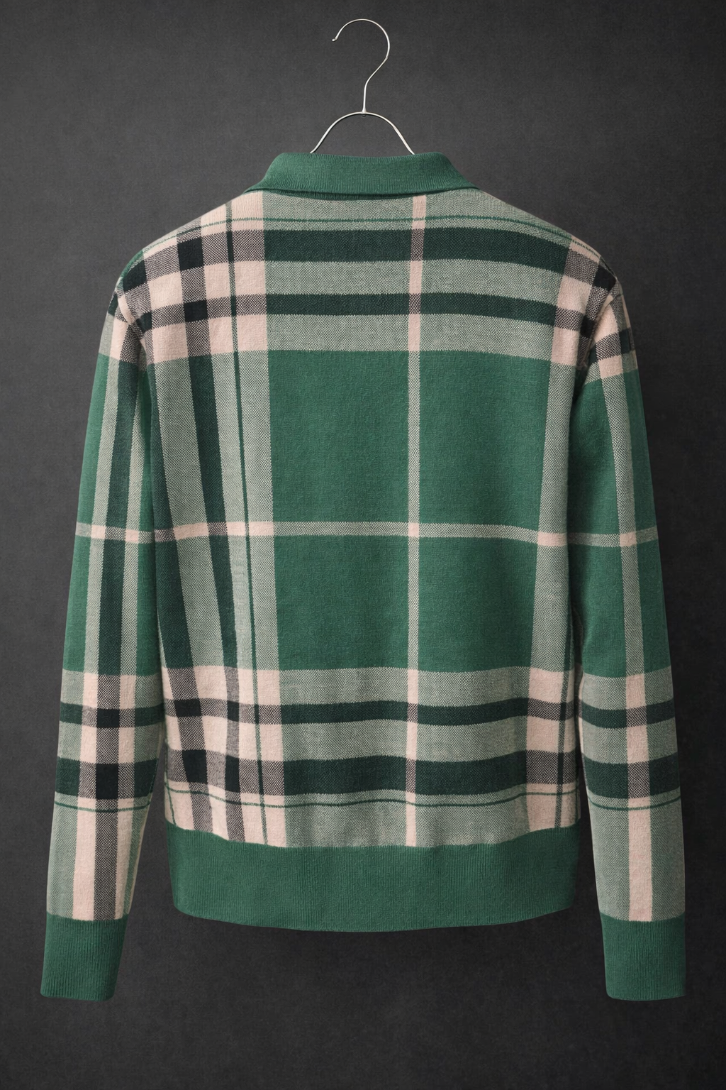 Lanzino Men’s Knit Button-Up Sweater – Green